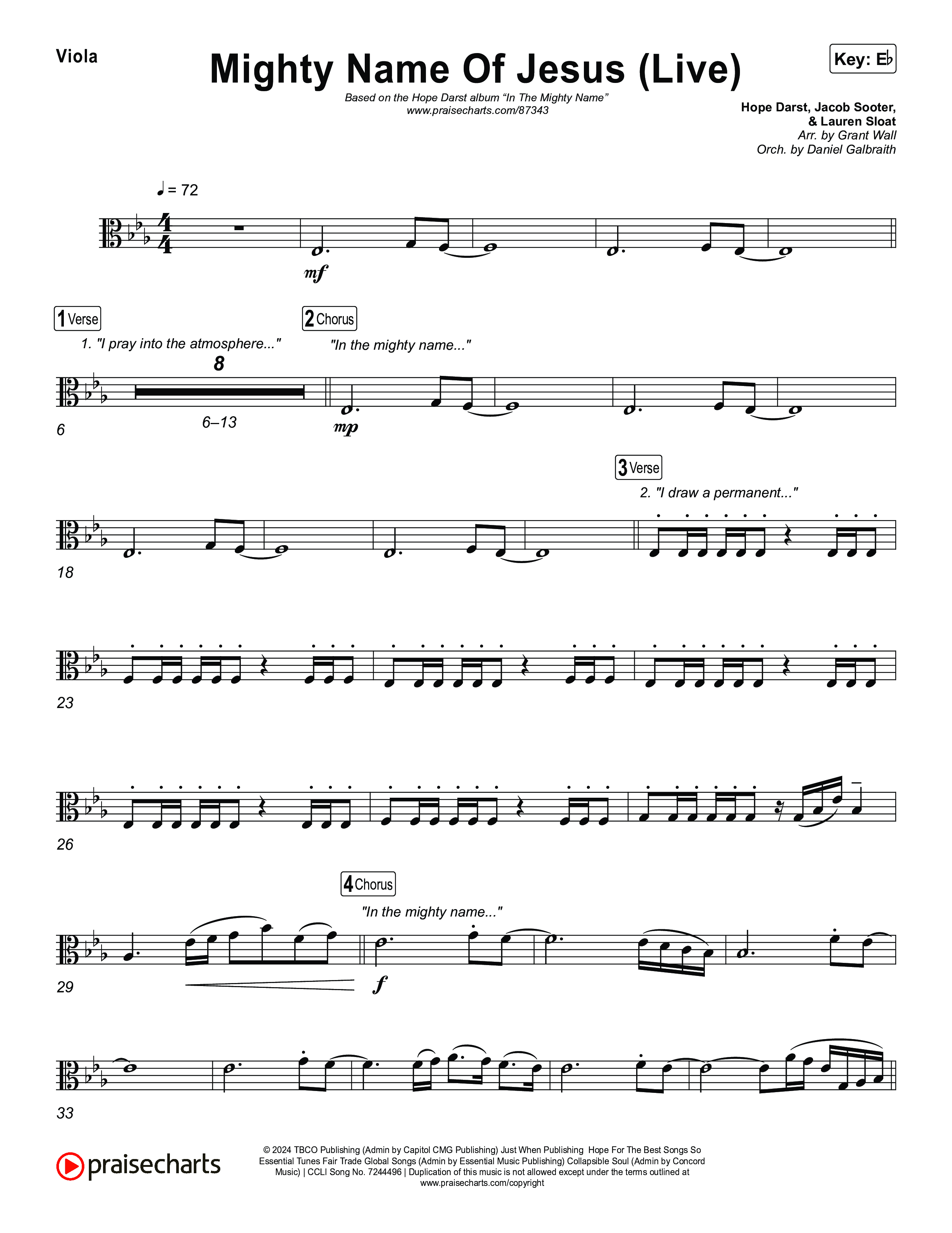 Mighty Name Of Jesus (Live) Viola (Hope Darst)