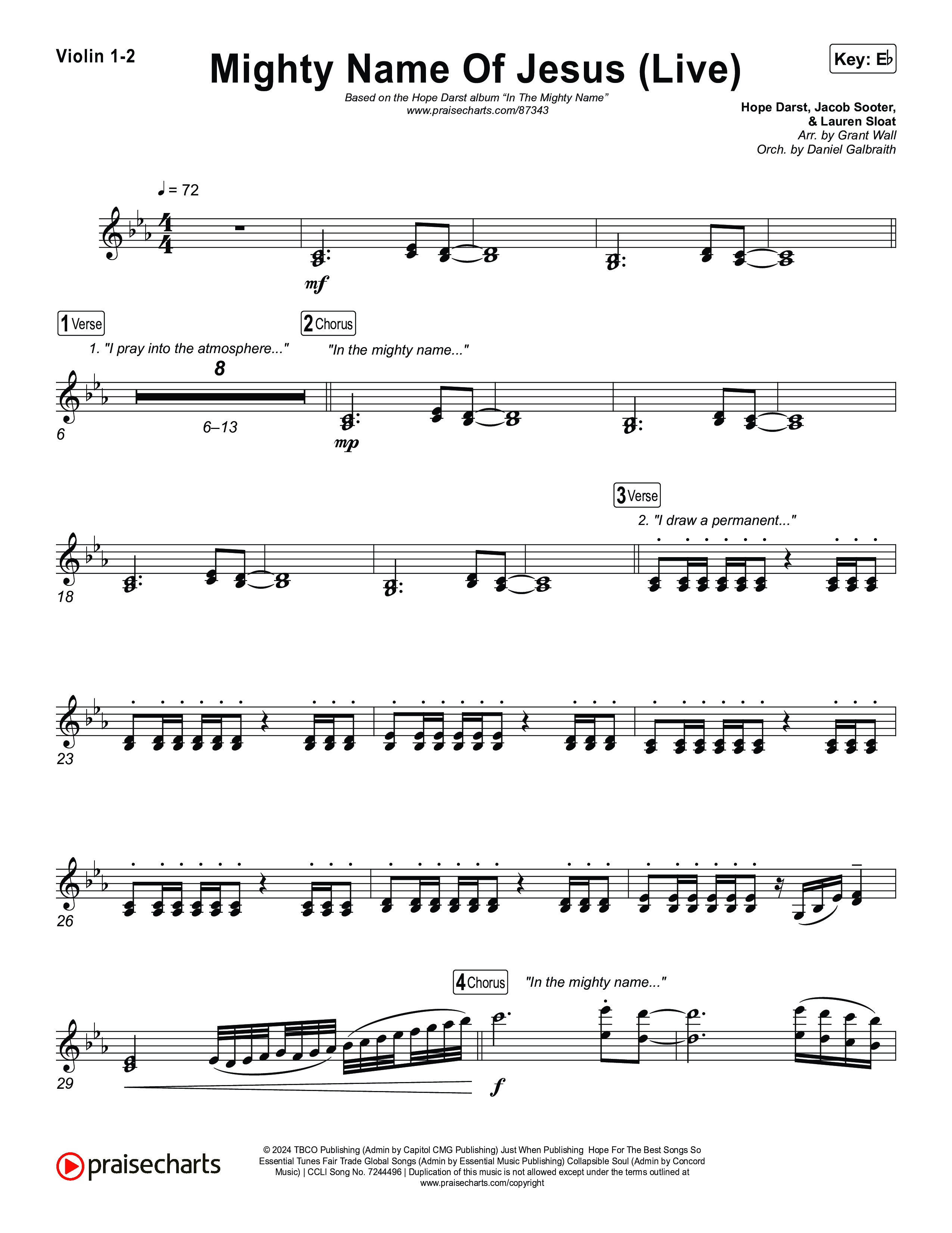 Mighty Name Of Jesus (Live) String Pack (Hope Darst)