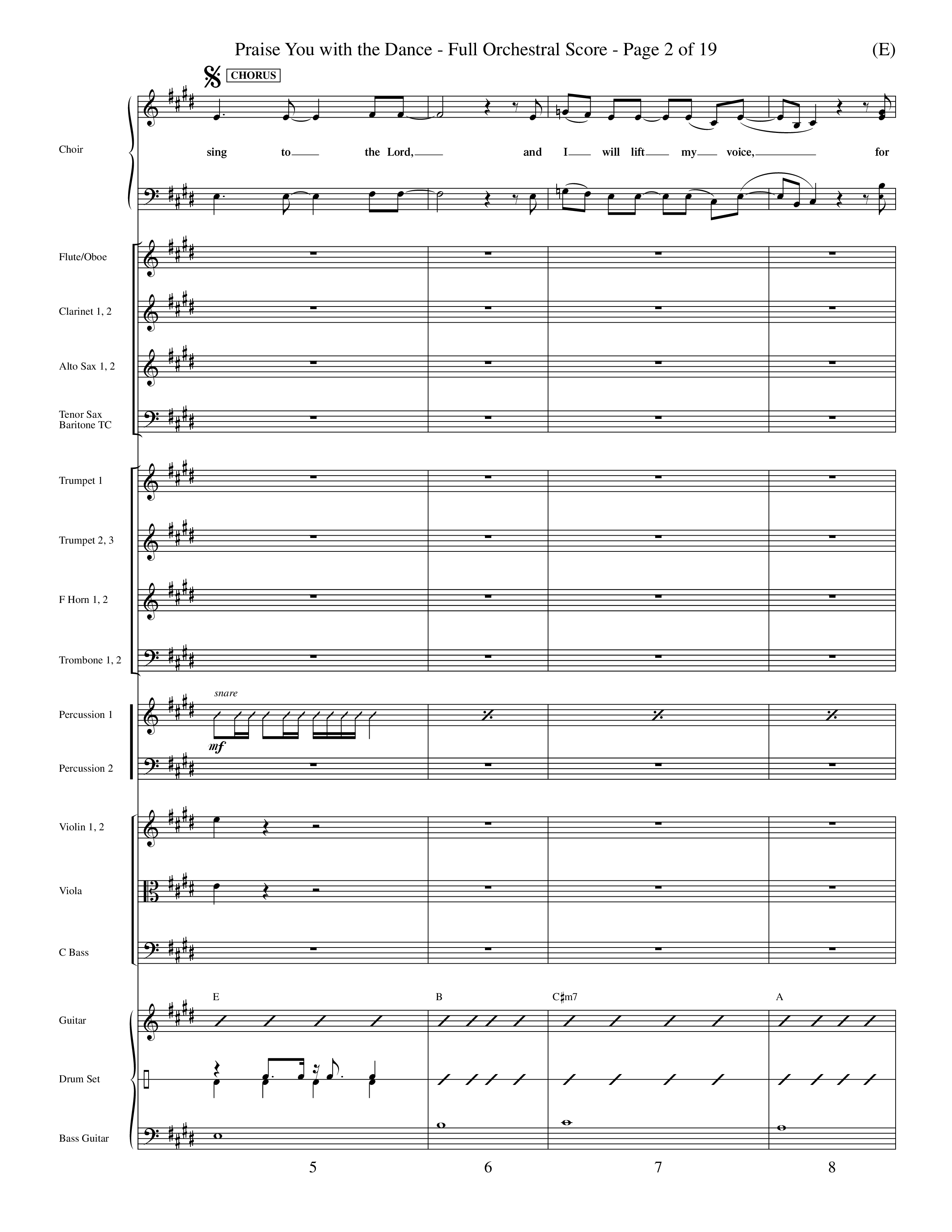 Praise You With The Dance (Choral Anthem SATB) Orchestration (Word Music Choral / Orch. Dave Williamson)