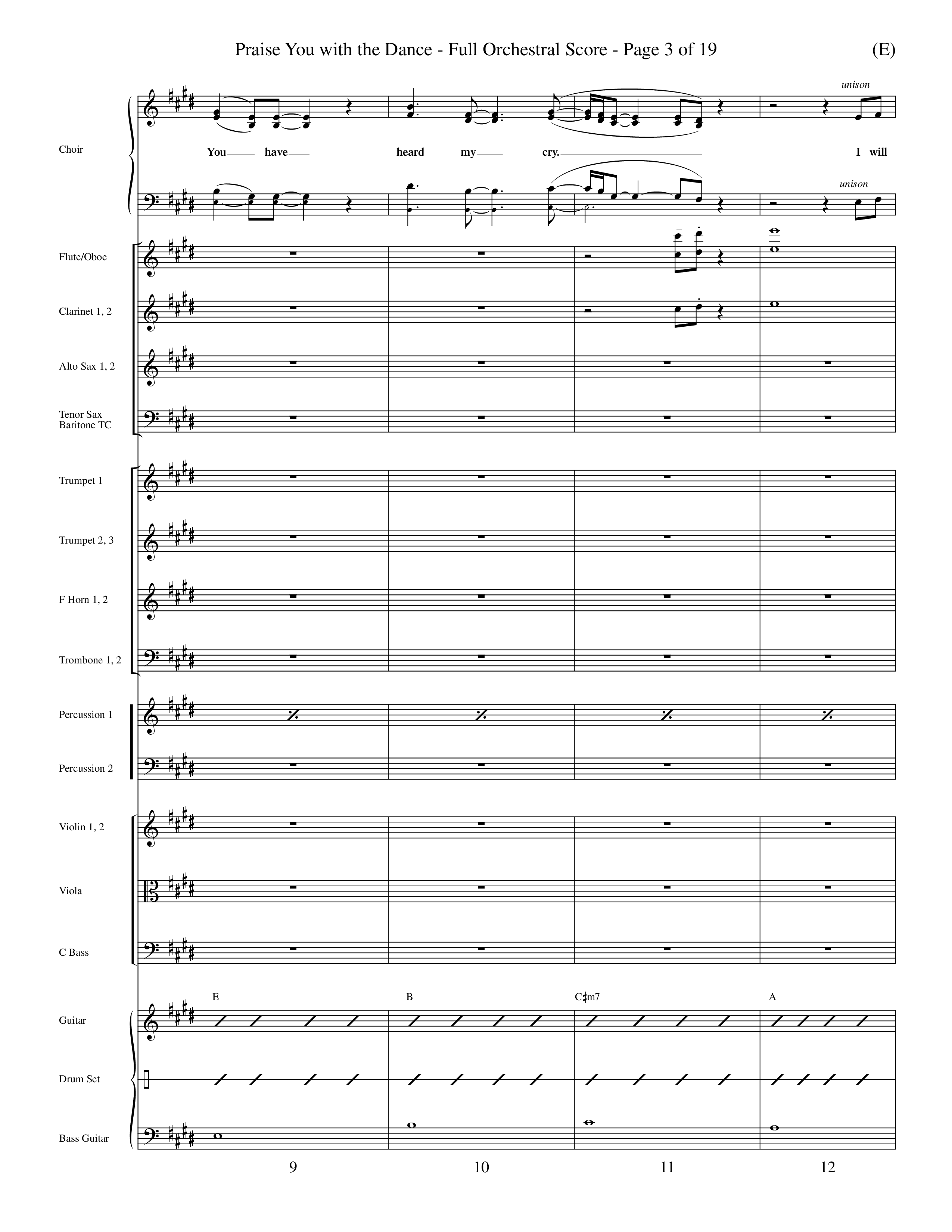 Praise You With The Dance (Choral Anthem SATB) Orchestration (Word Music Choral / Orch. Dave Williamson)