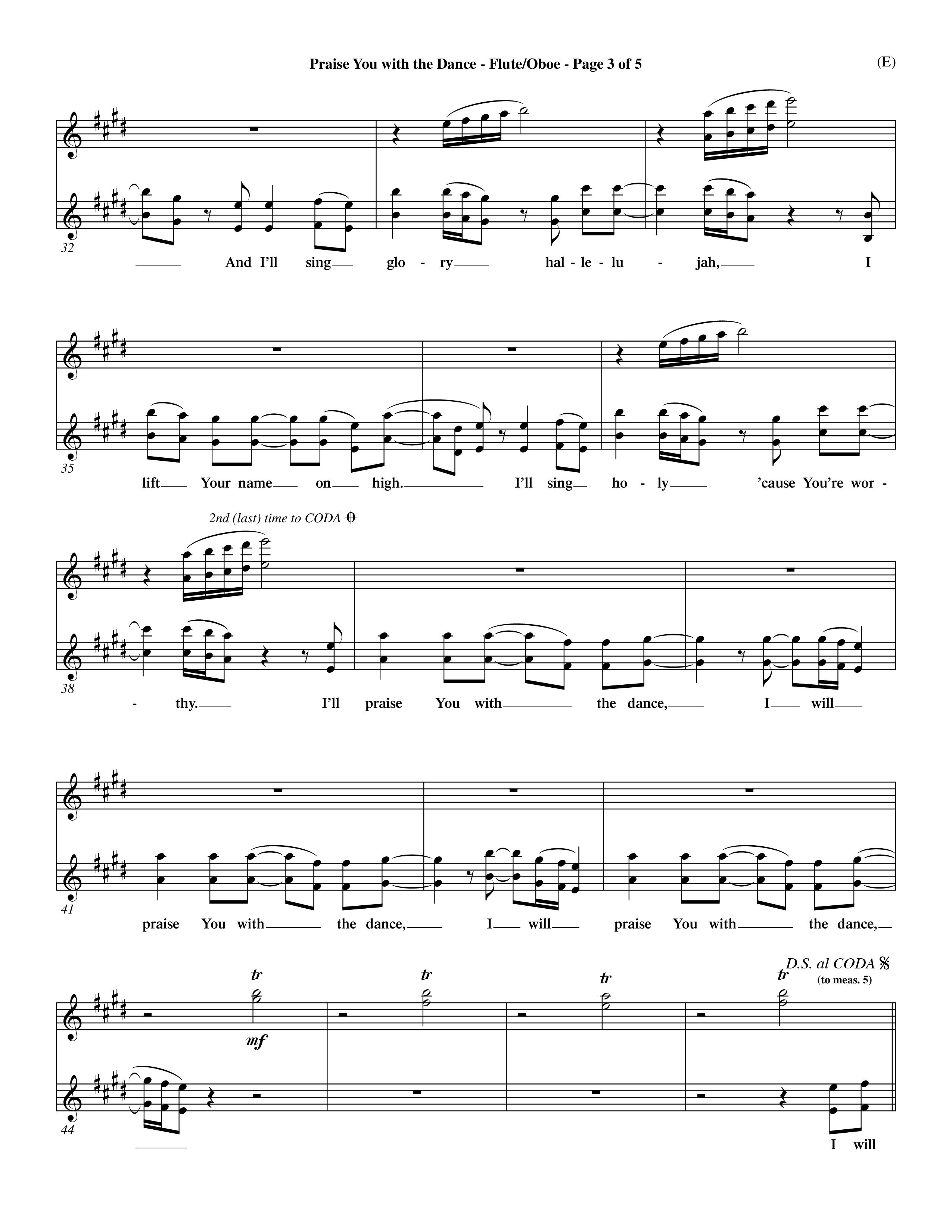 Praise You With The Dance (Choral Anthem SATB) Flute/Oboe (Word Music Choral / Orch. Dave Williamson)
