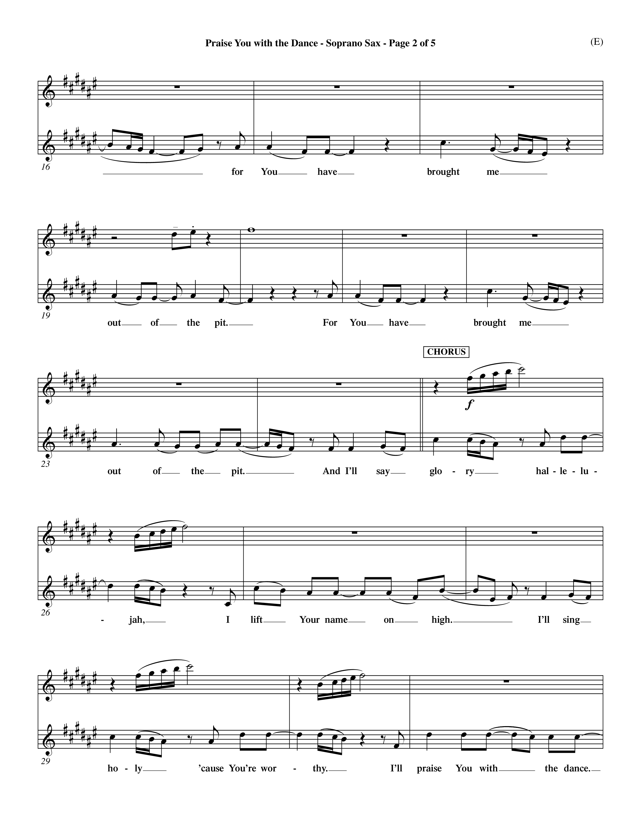 Praise You With The Dance (Choral Anthem SATB) Saxophone (Word Music Choral / Orch. Dave Williamson)