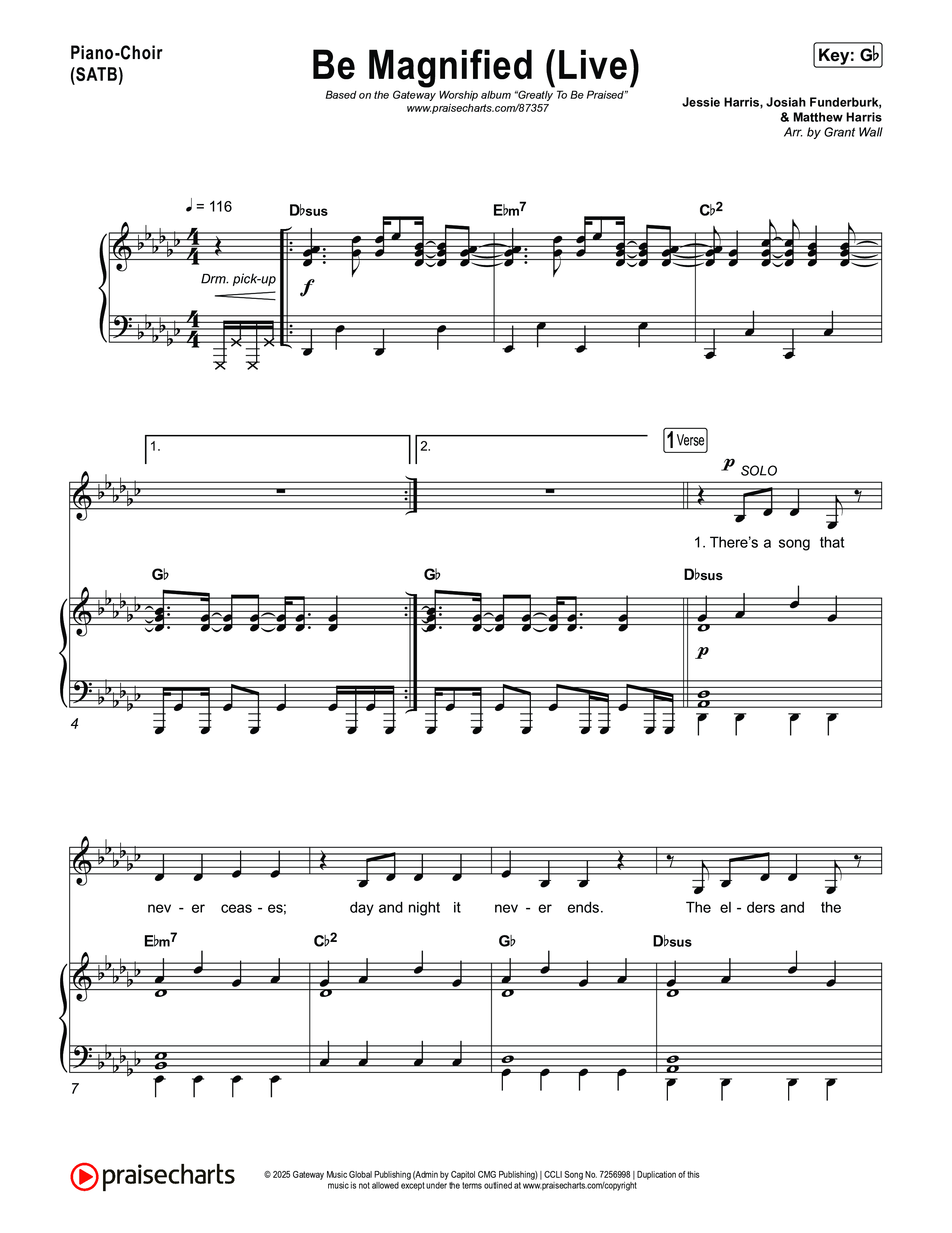 Be Magnified (Live) Piano/Vocal Pack (Gateway Worship / Tracy Pratt)