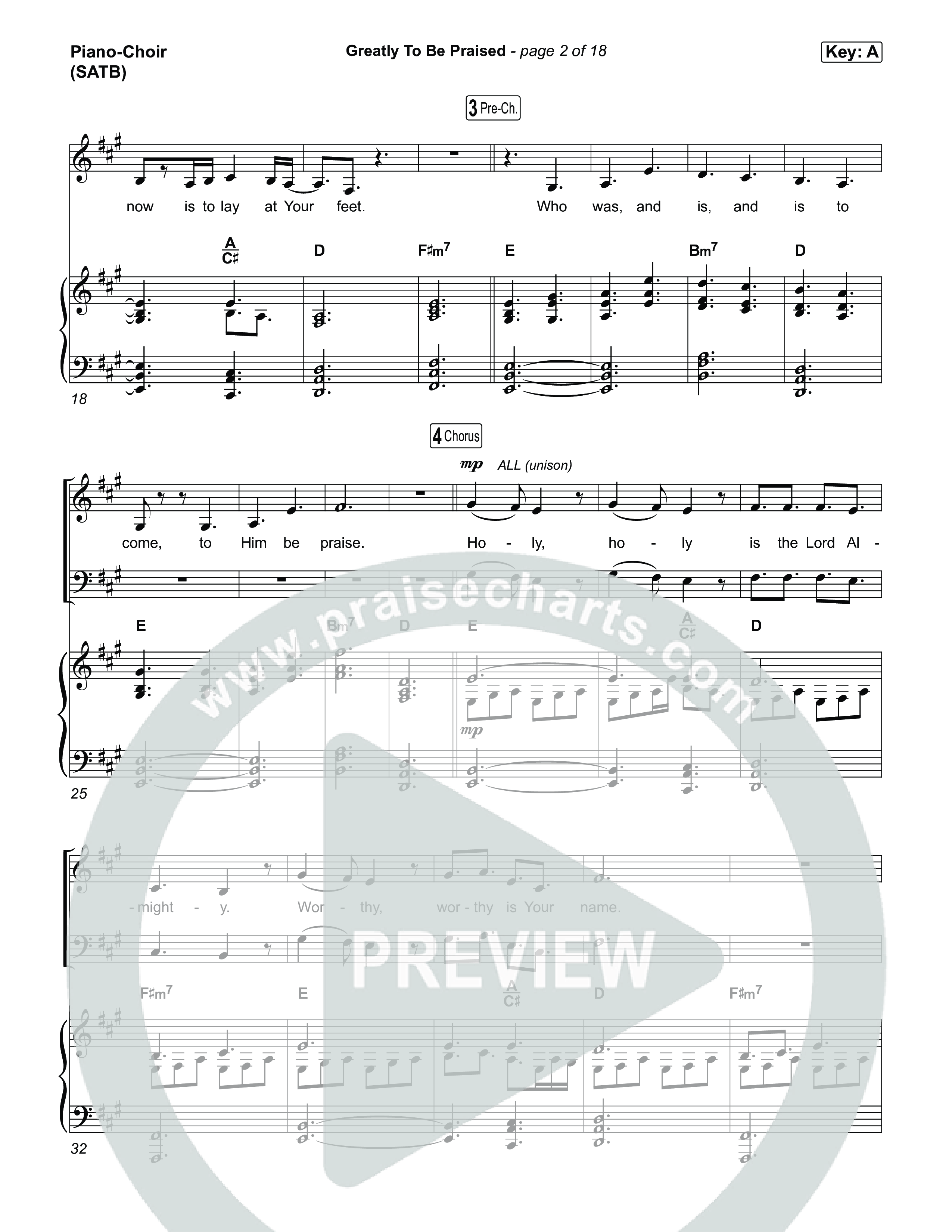 Greatly To Be Praised (Live) Piano/Vocal Pack (Gateway Worship / Jessie Harris)