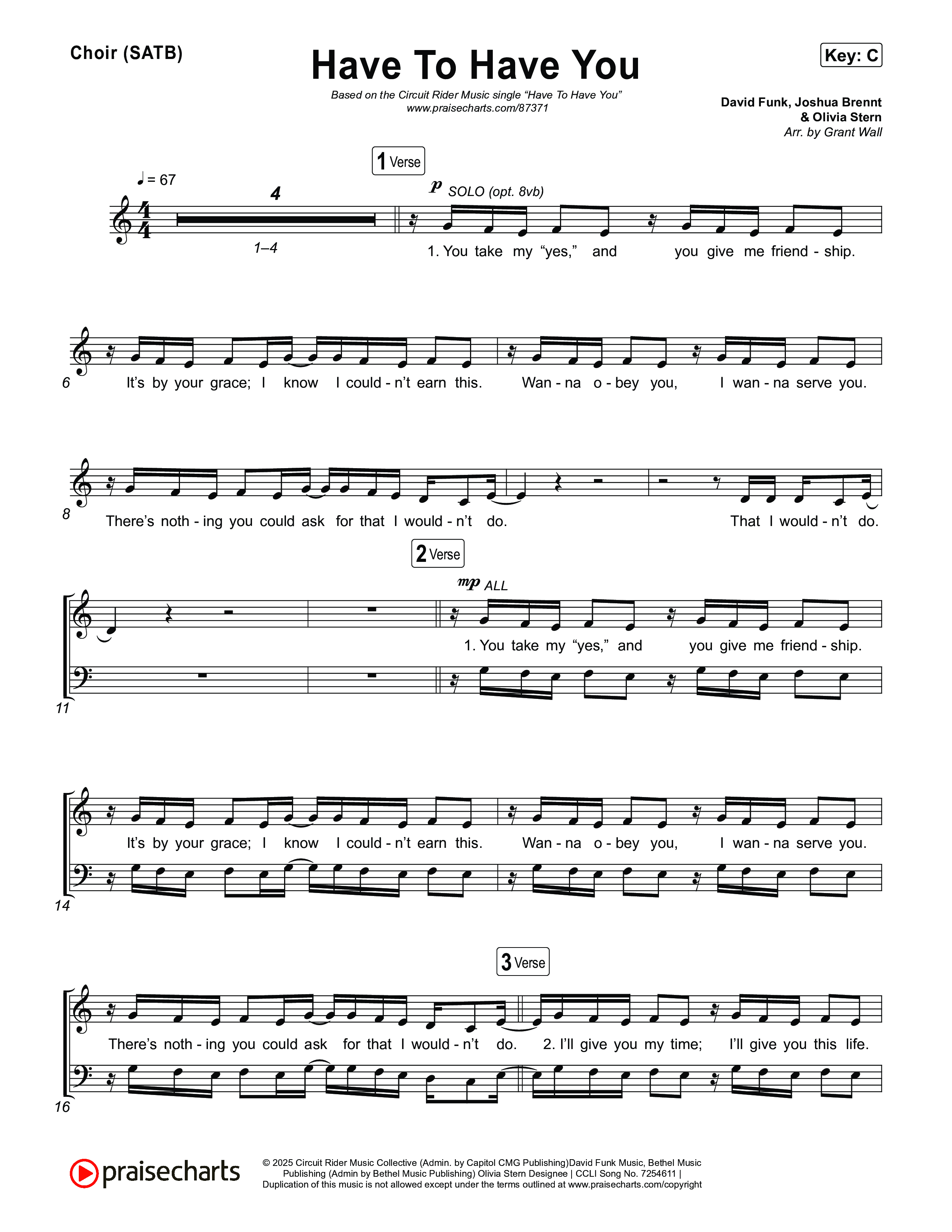 Have To Have You Choir Sheet (SATB) (Circuit Rider Music)