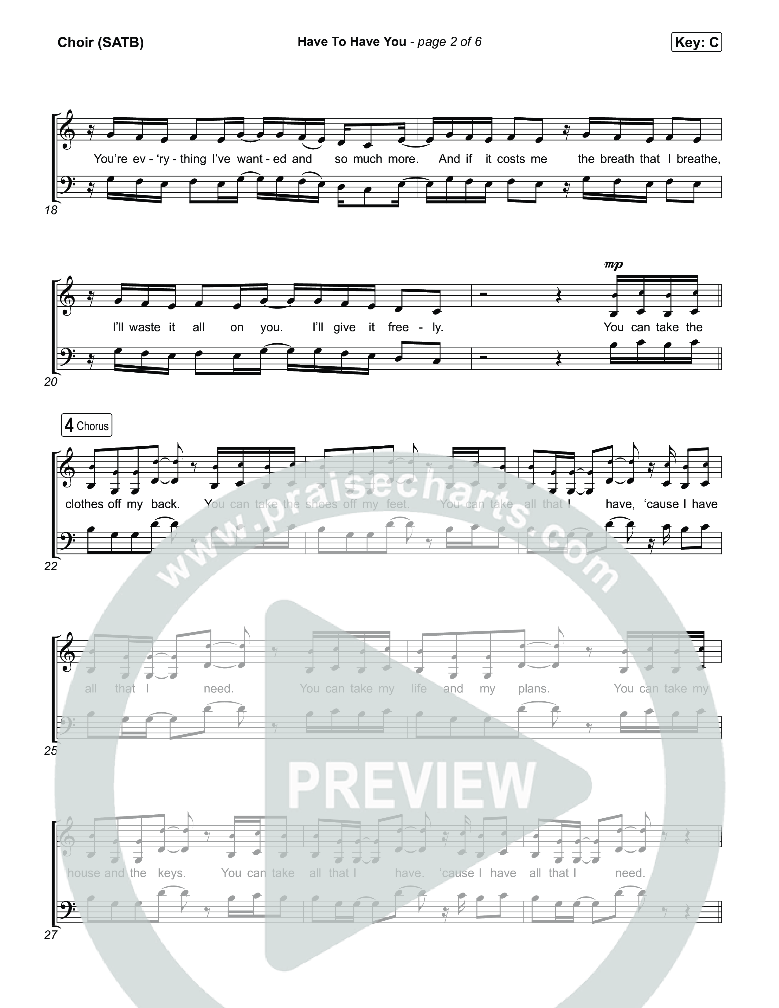 Have To Have You Choir Sheet (SATB) (Circuit Rider Music)