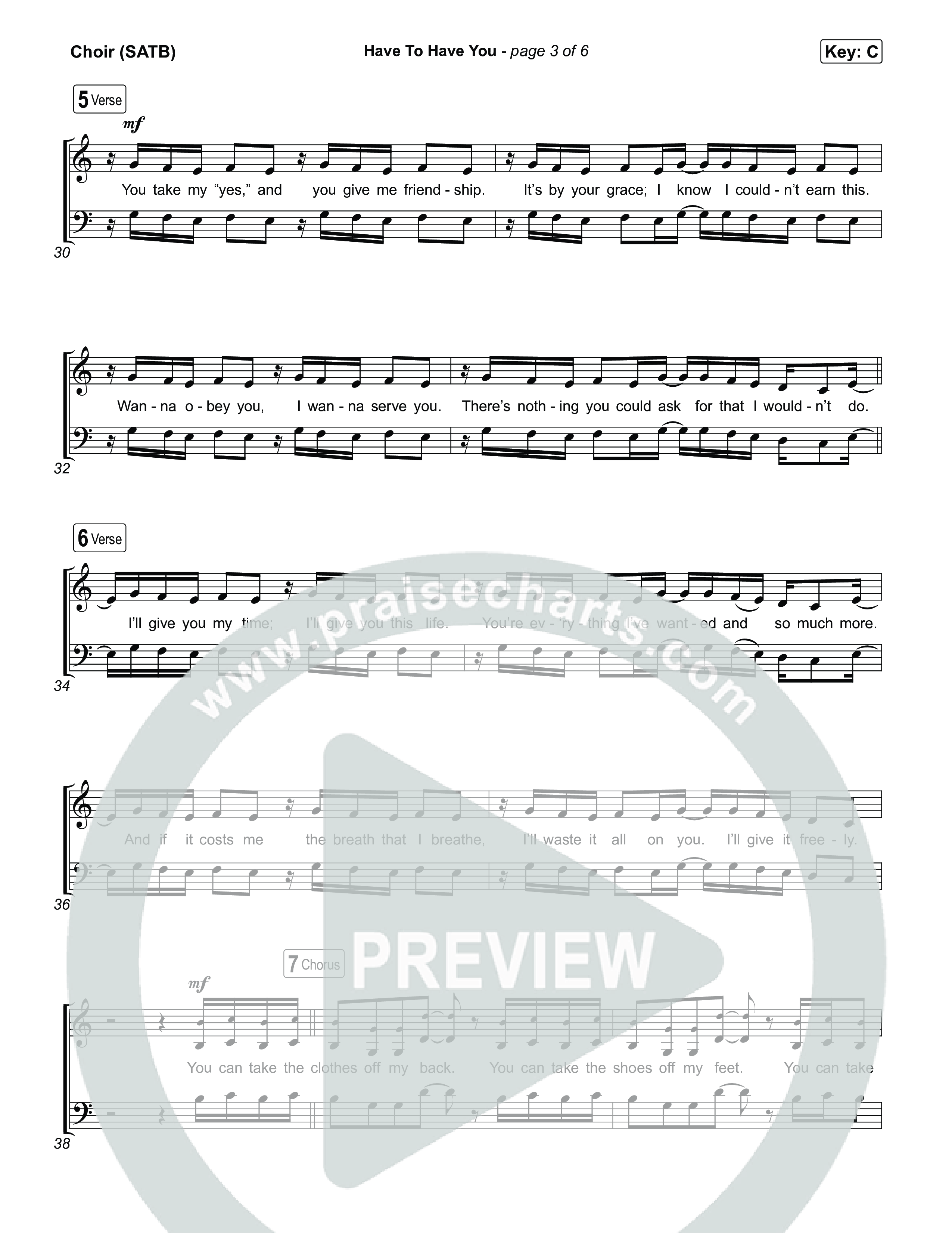 Have To Have You Choir Sheet (SATB) (Circuit Rider Music)