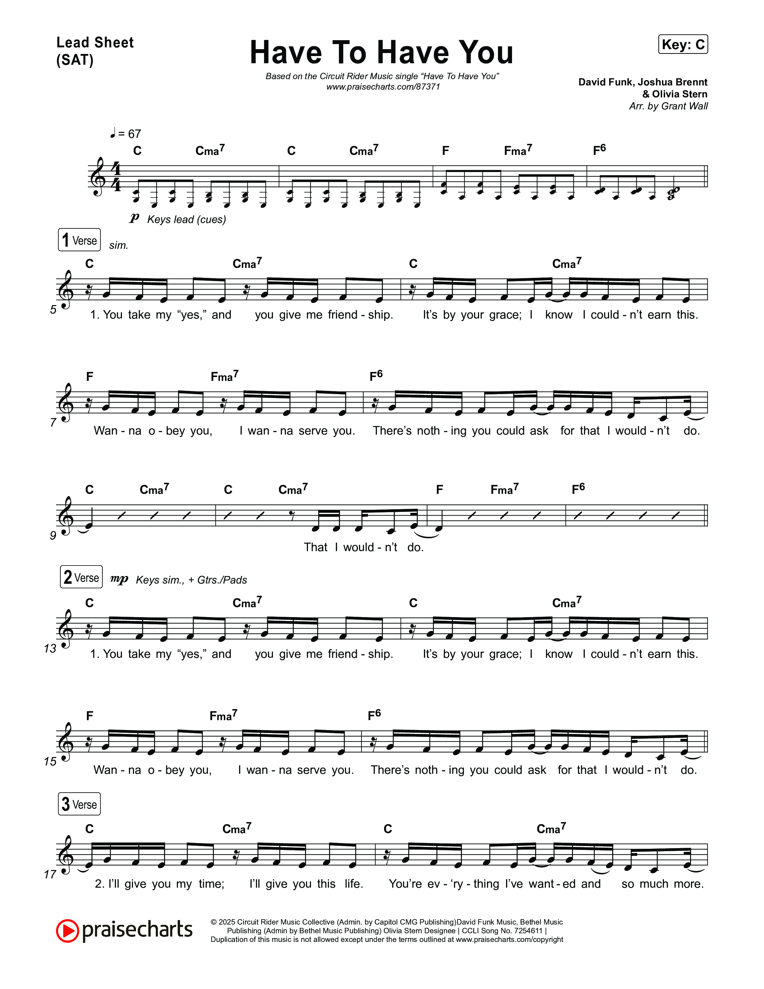 Have To Have You Lead Sheet (SAT) (Circuit Rider Music)