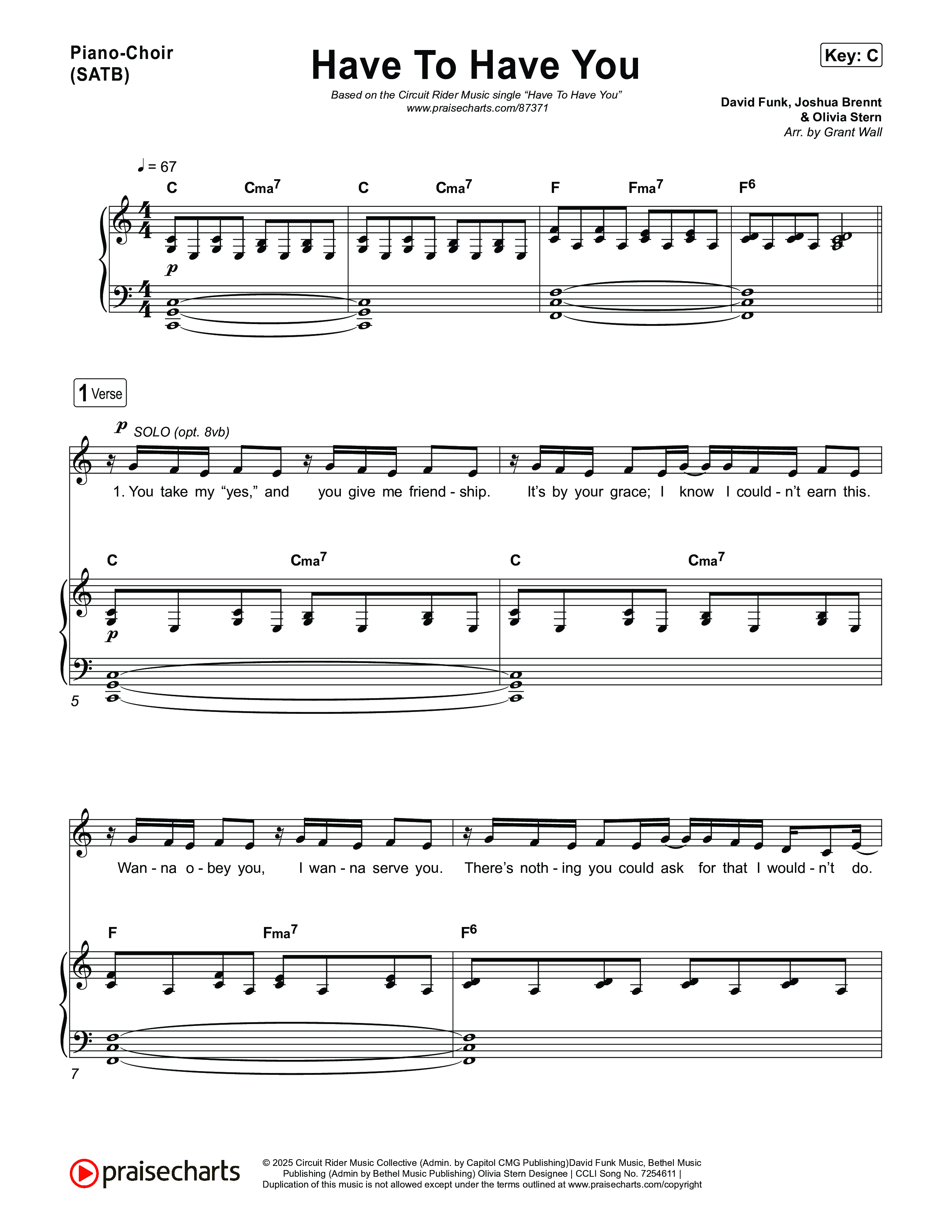 Have To Have You Piano/Vocal (SATB) (Circuit Rider Music)