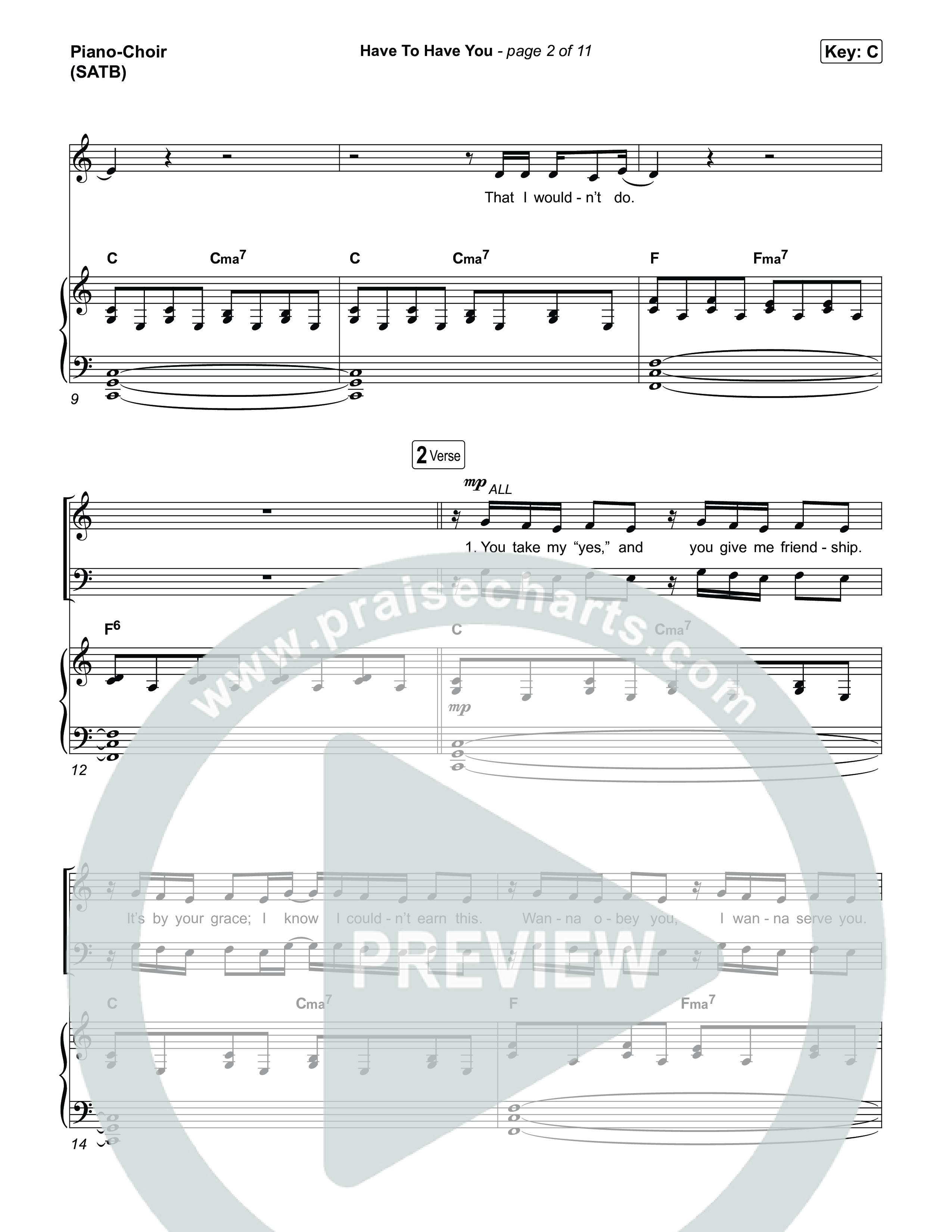 Have To Have You Piano/Vocal (SATB) (Circuit Rider Music)