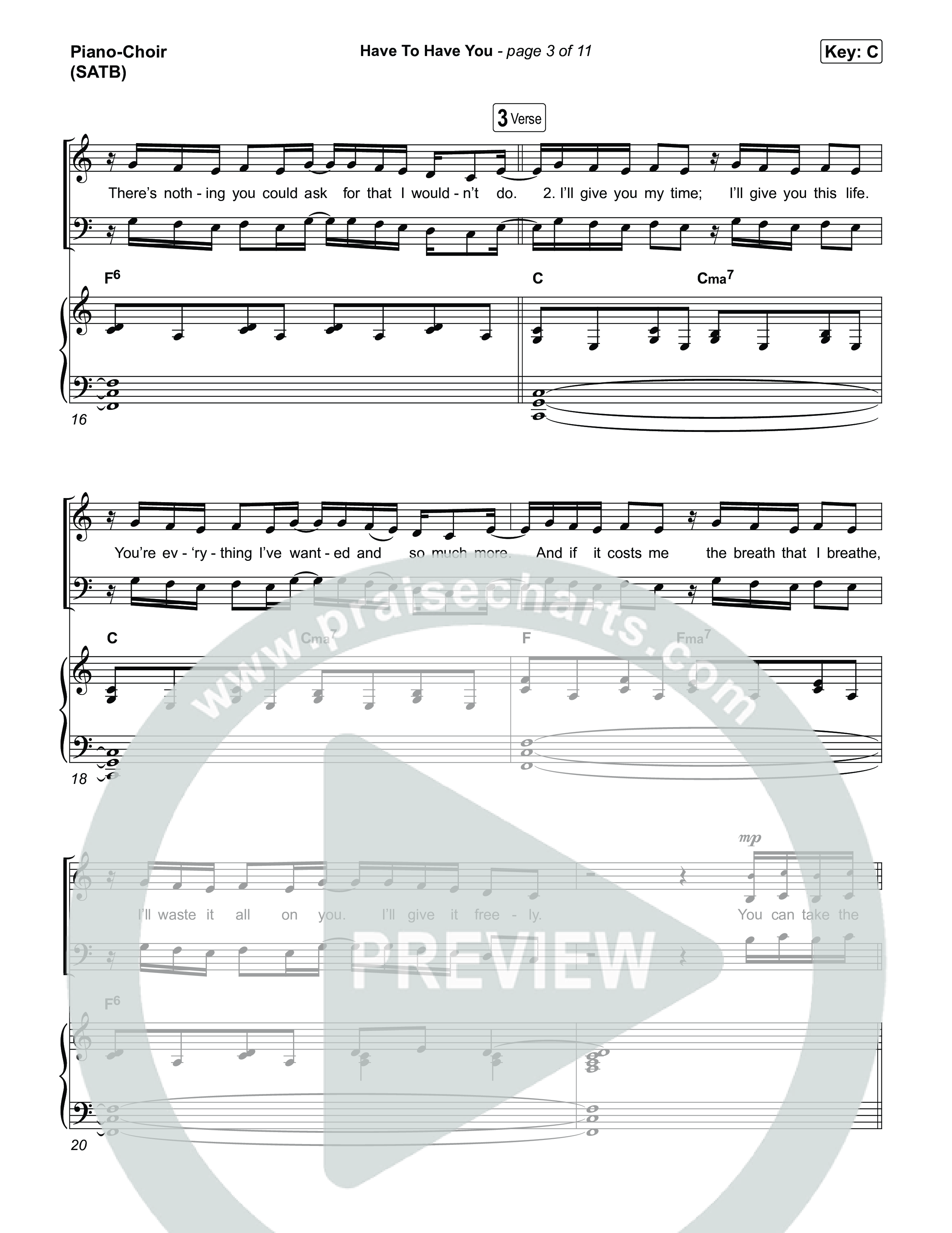 Have To Have You Piano/Vocal (SATB) (Circuit Rider Music)