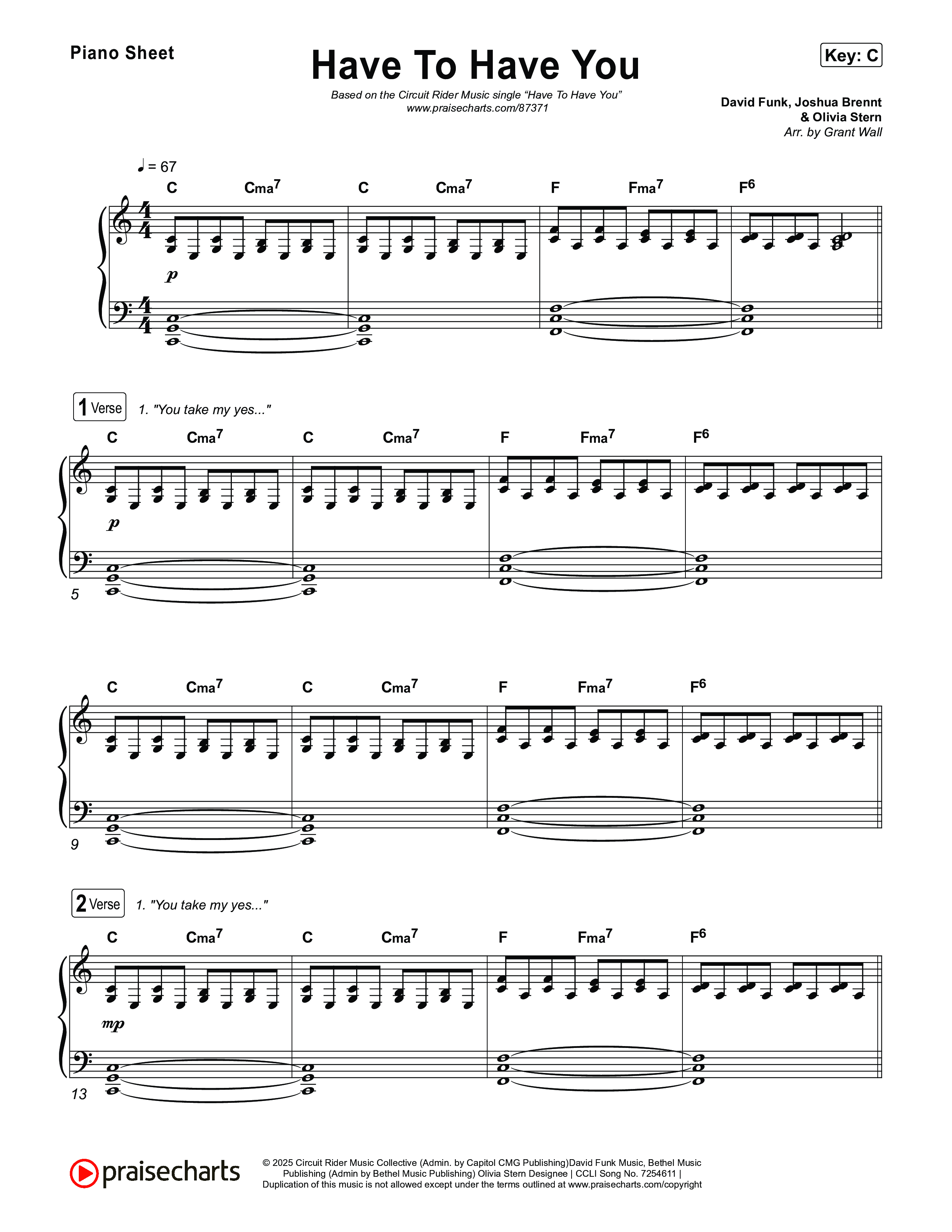 Have To Have You Piano Sheet (Circuit Rider Music)