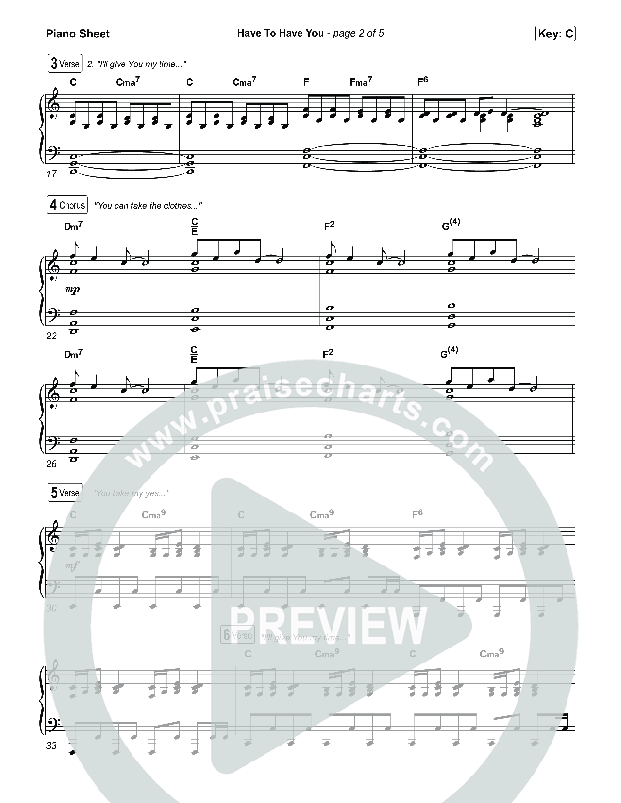 Have To Have You Piano Sheet (Circuit Rider Music)