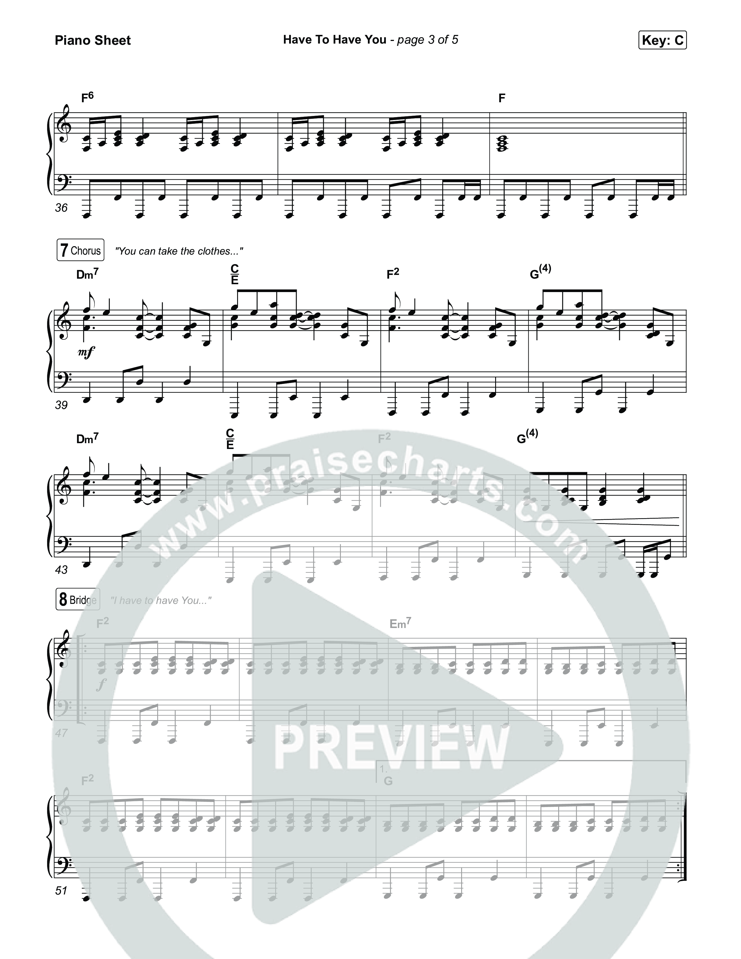 Have To Have You Piano Sheet (Circuit Rider Music)