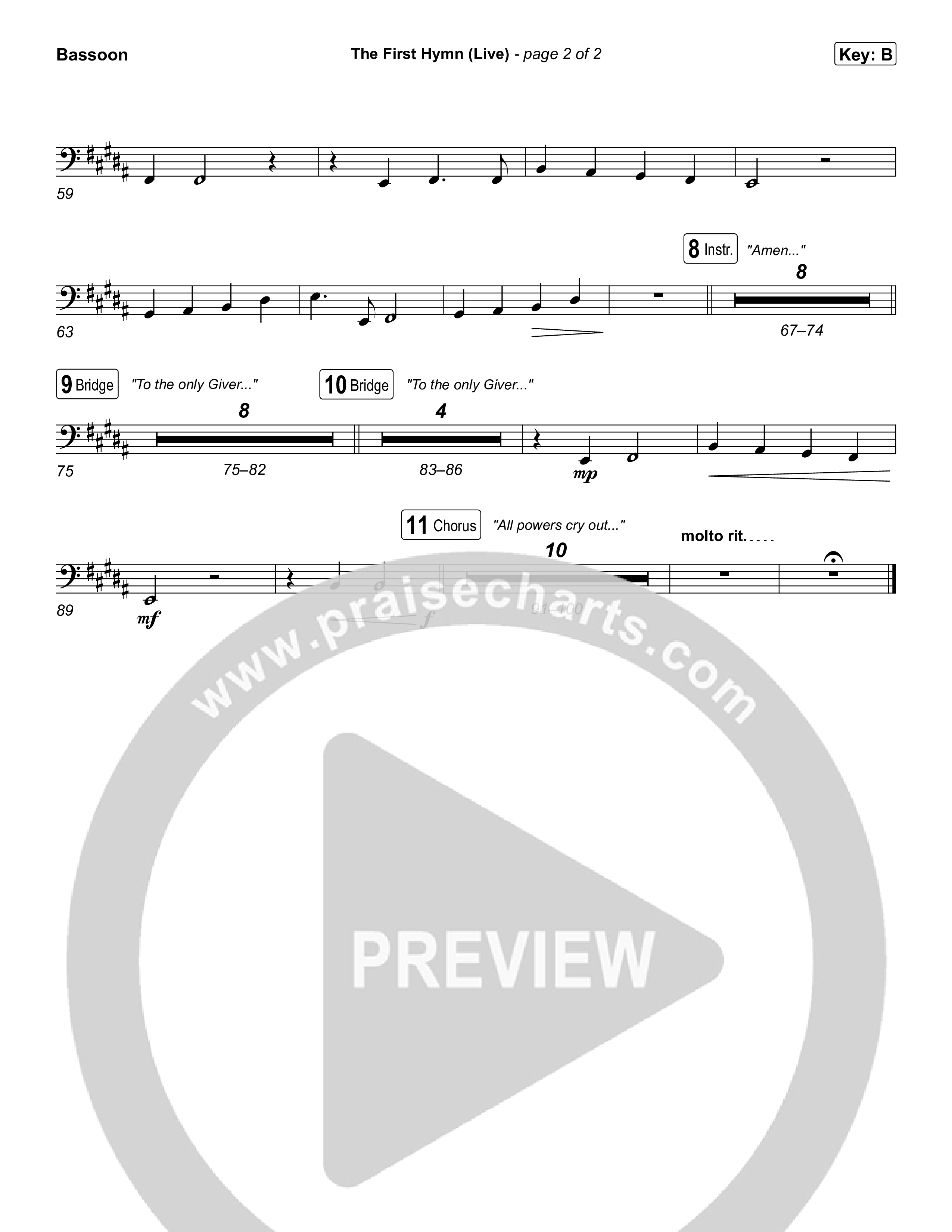 The First Hymn (Live) Bassoon (Chris Tomlin / Ben Fielding)