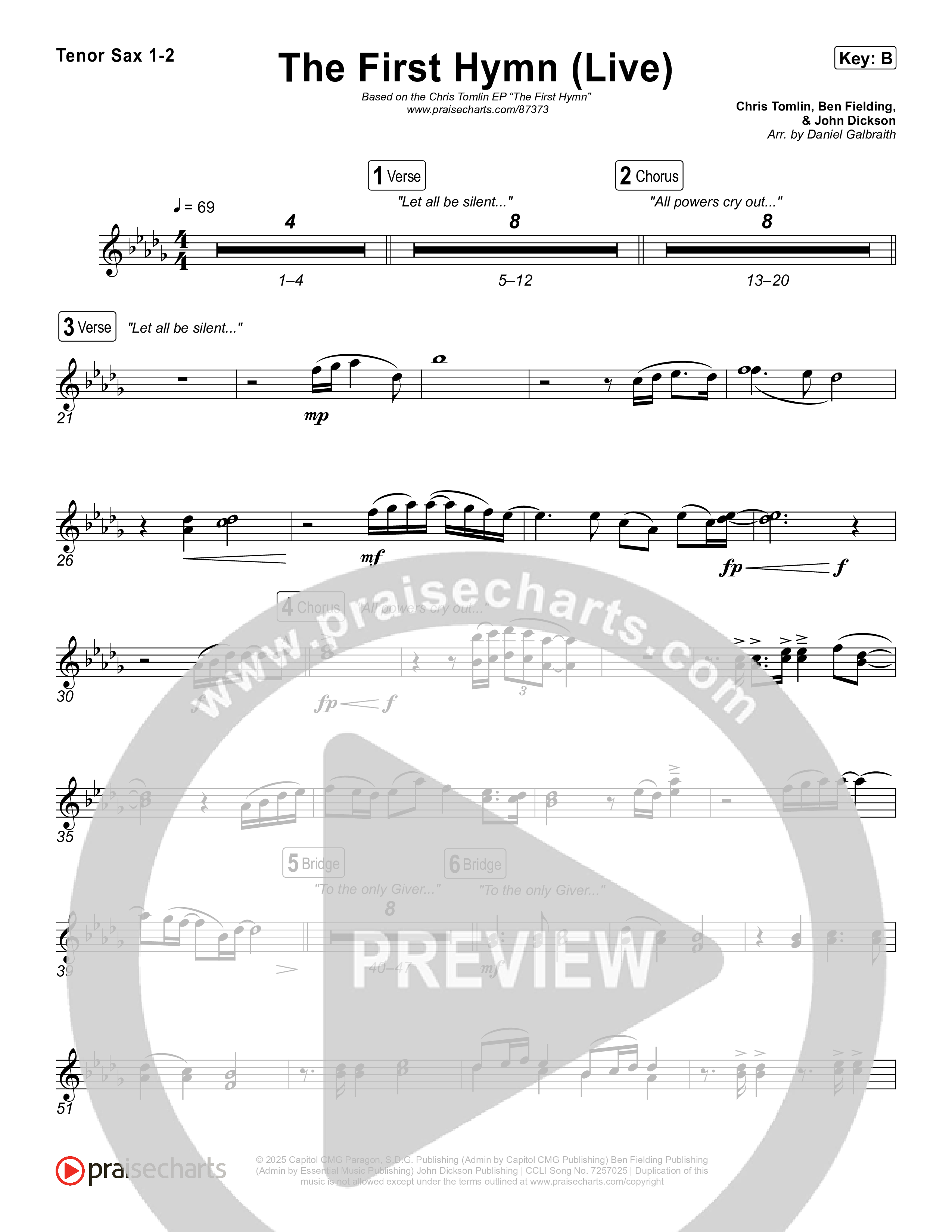 The First Hymn (Live) Sax Pack (Chris Tomlin / Ben Fielding)