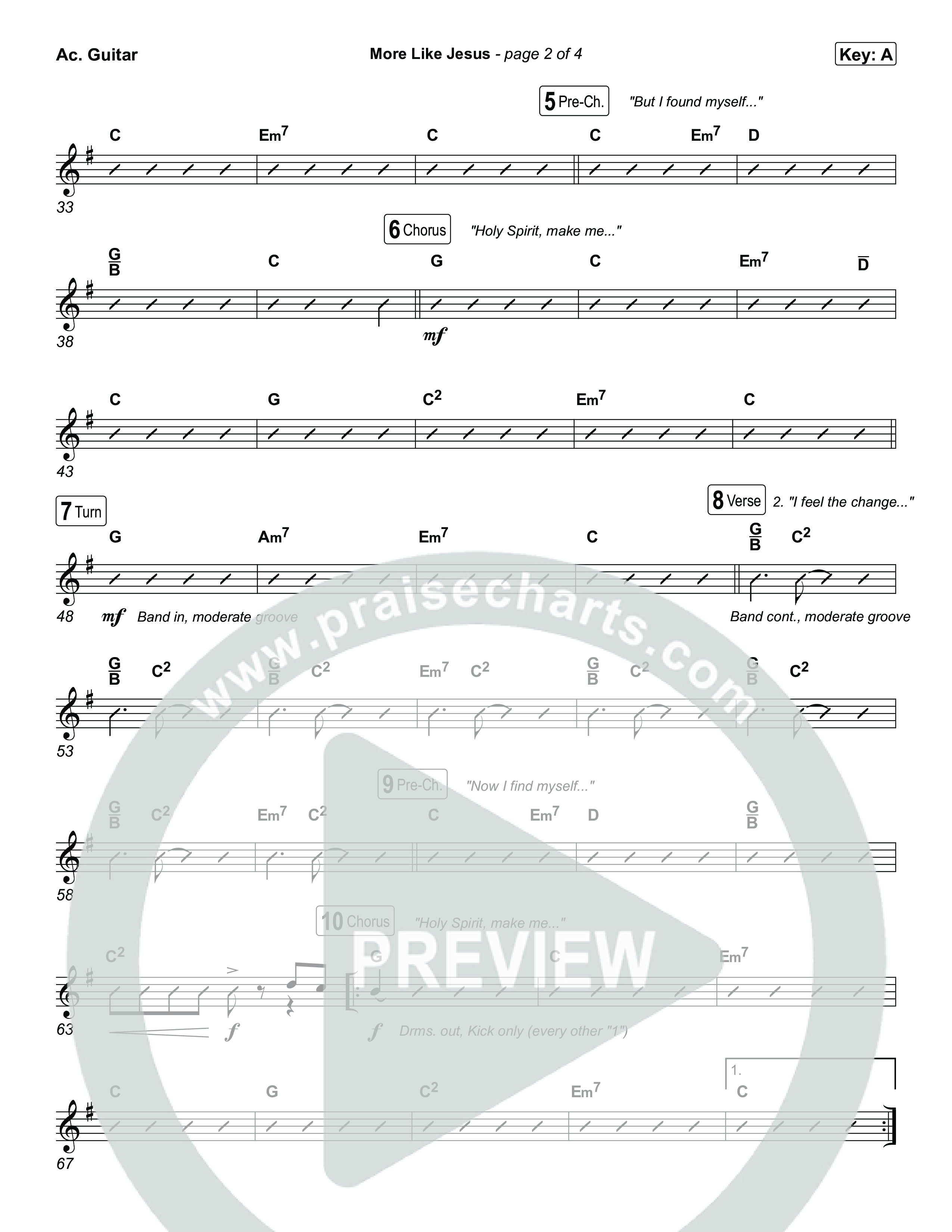 More Like Jesus Acoustic Guitar (One Voice INT)