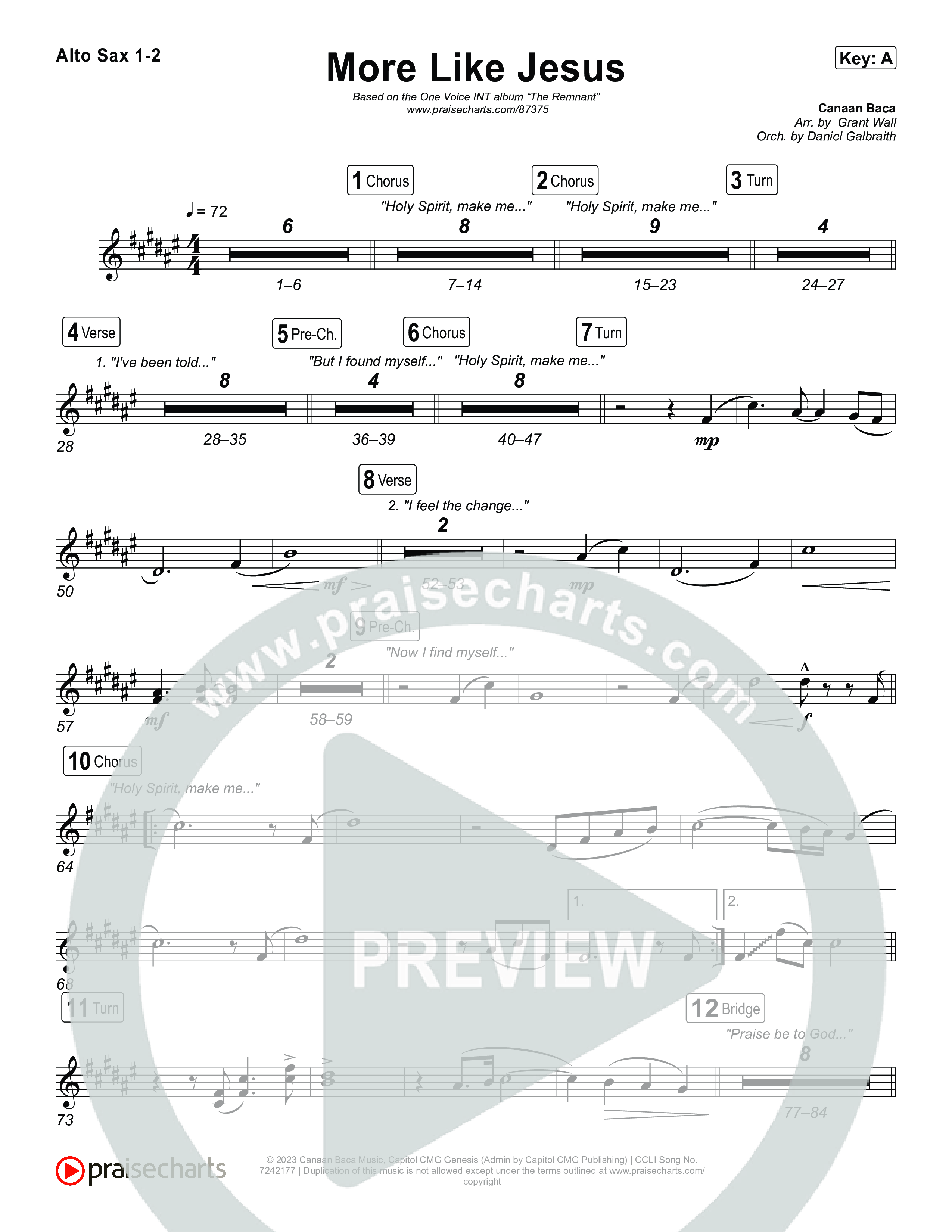 More Like Jesus Alto Sax 1,2 (One Voice INT)