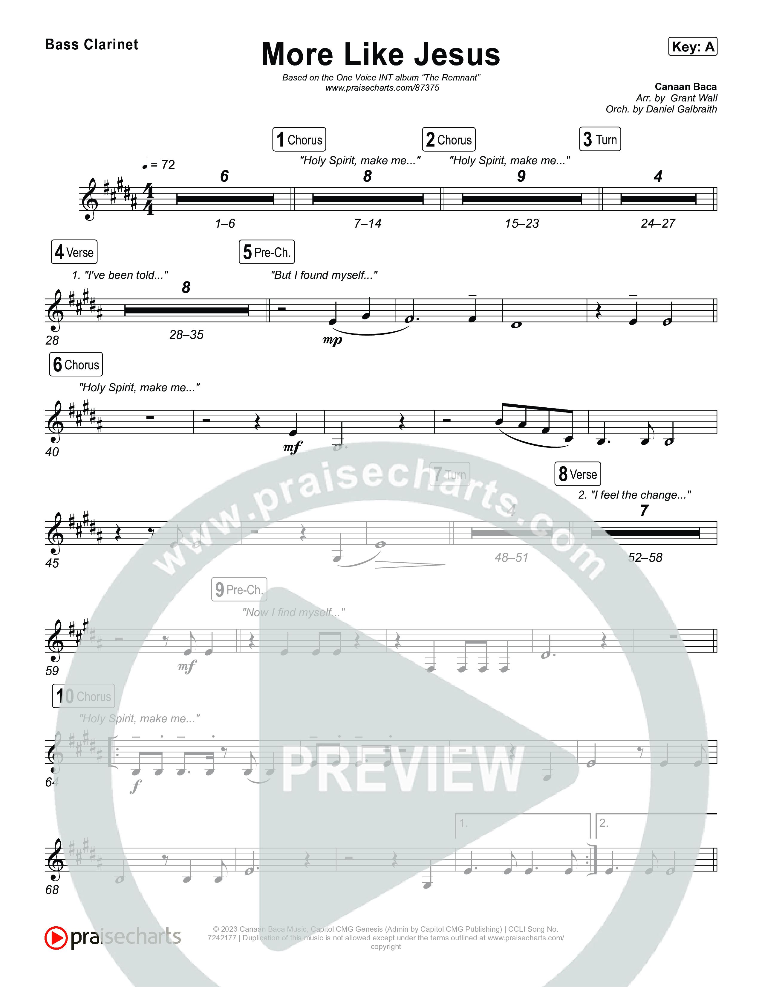 More Like Jesus Bass Clarinet (One Voice INT)