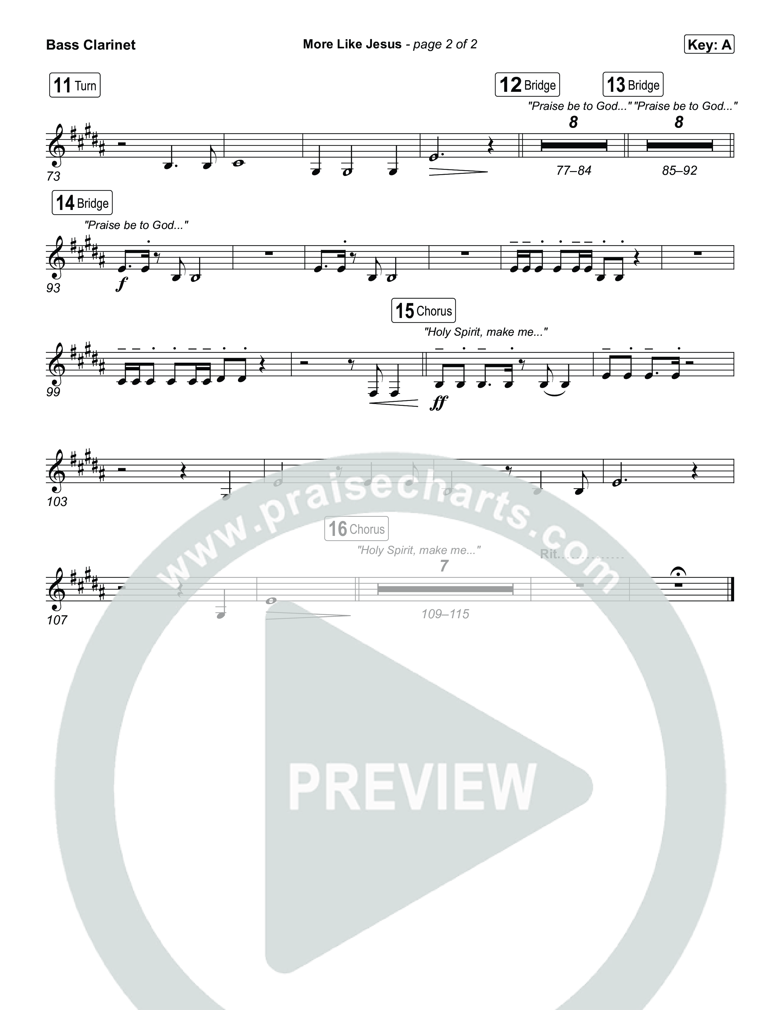 More Like Jesus Bass Clarinet (One Voice INT)