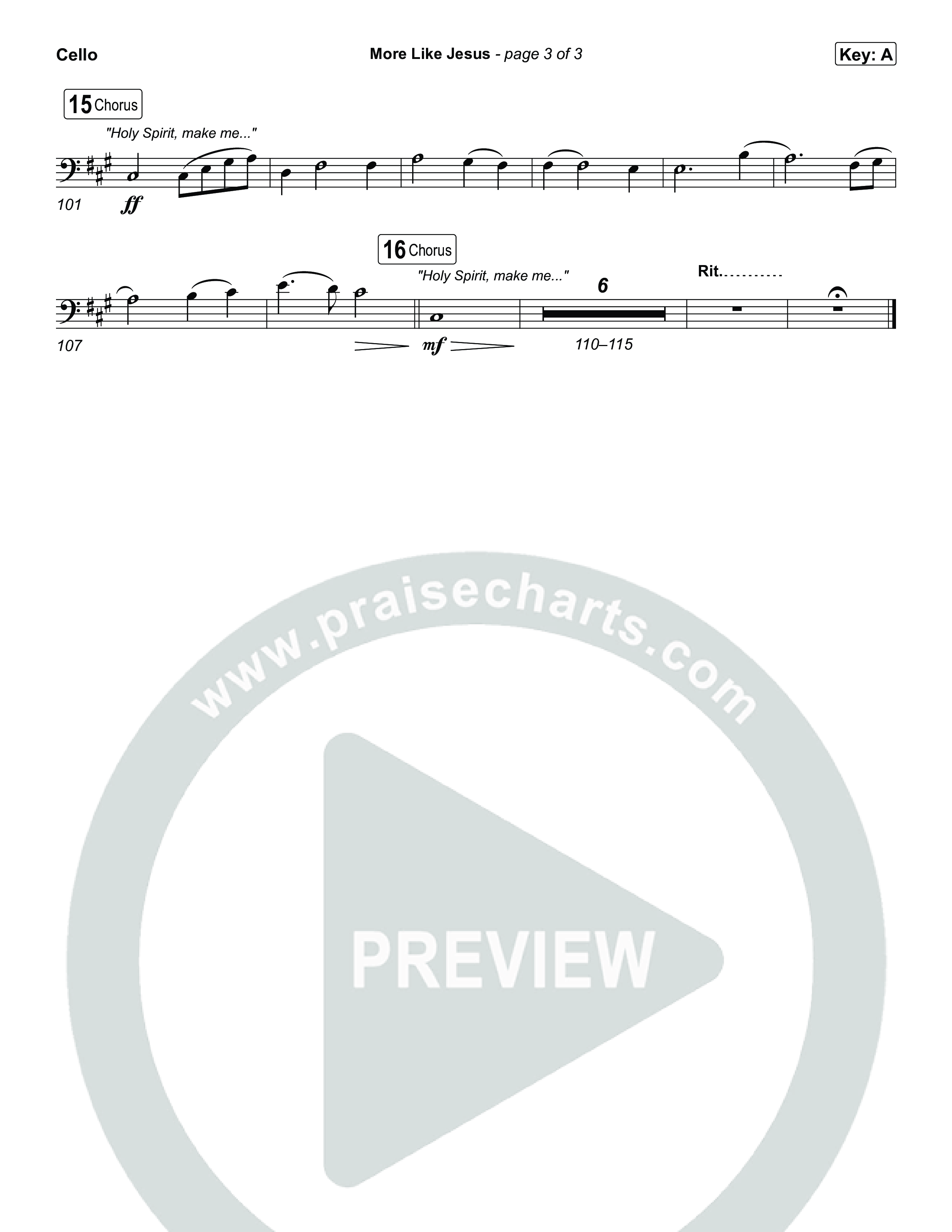 More Like Jesus Cello (One Voice INT)