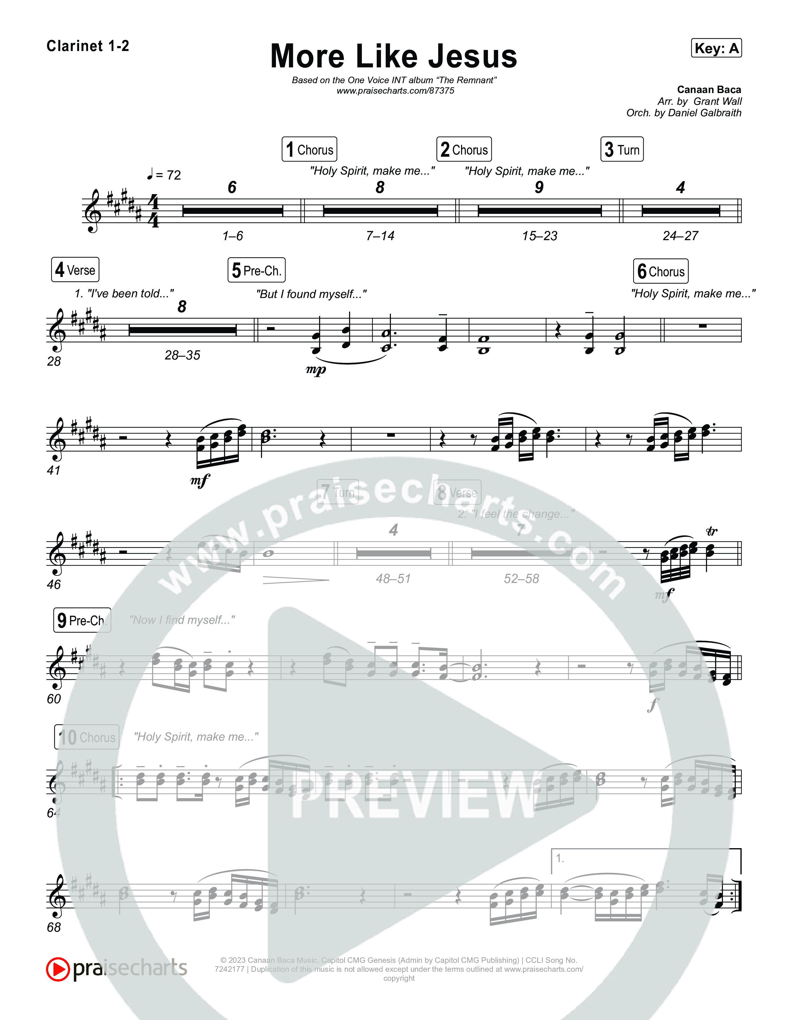 More Like Jesus Clarinet 1/2 (One Voice INT)