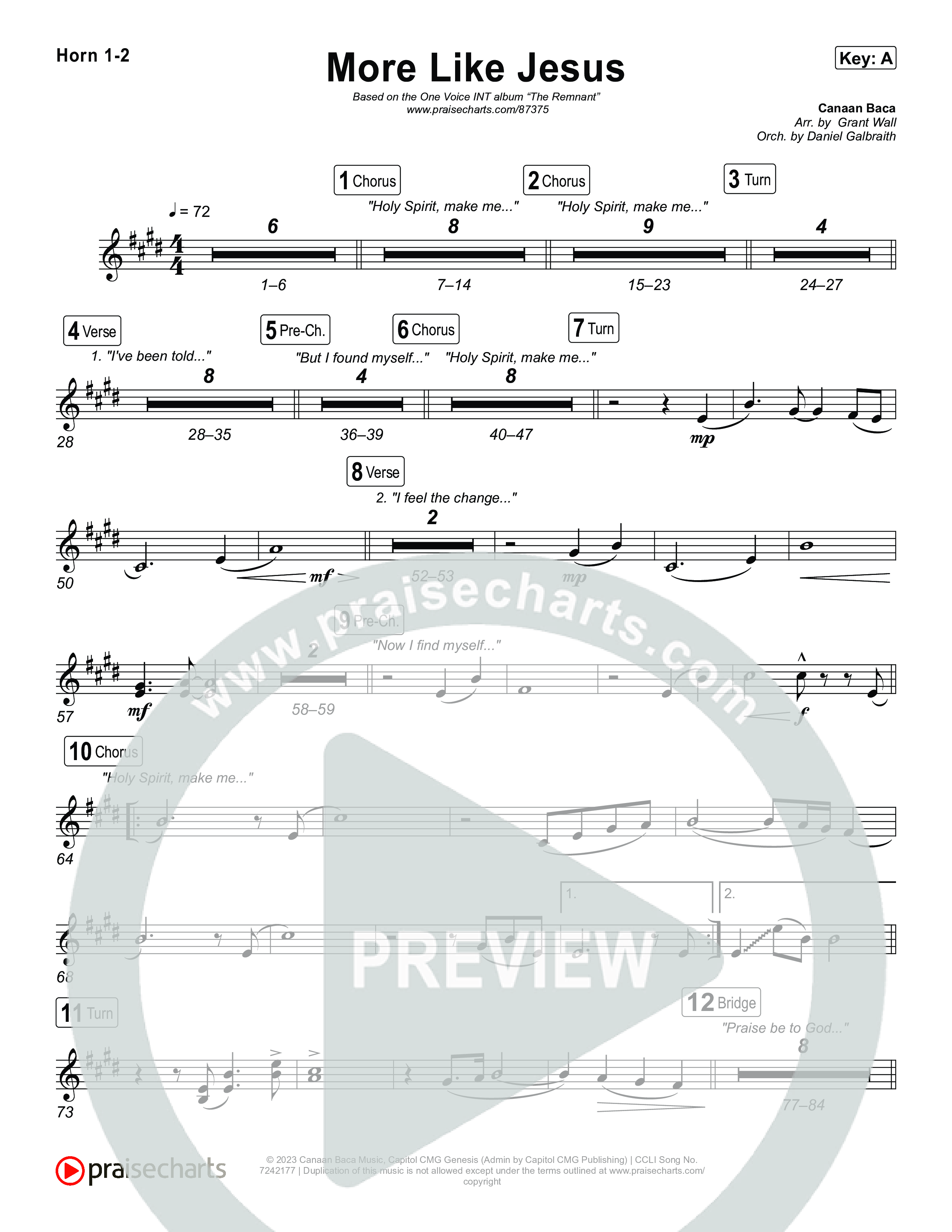 More Like Jesus French Horn 1,2 (One Voice INT)