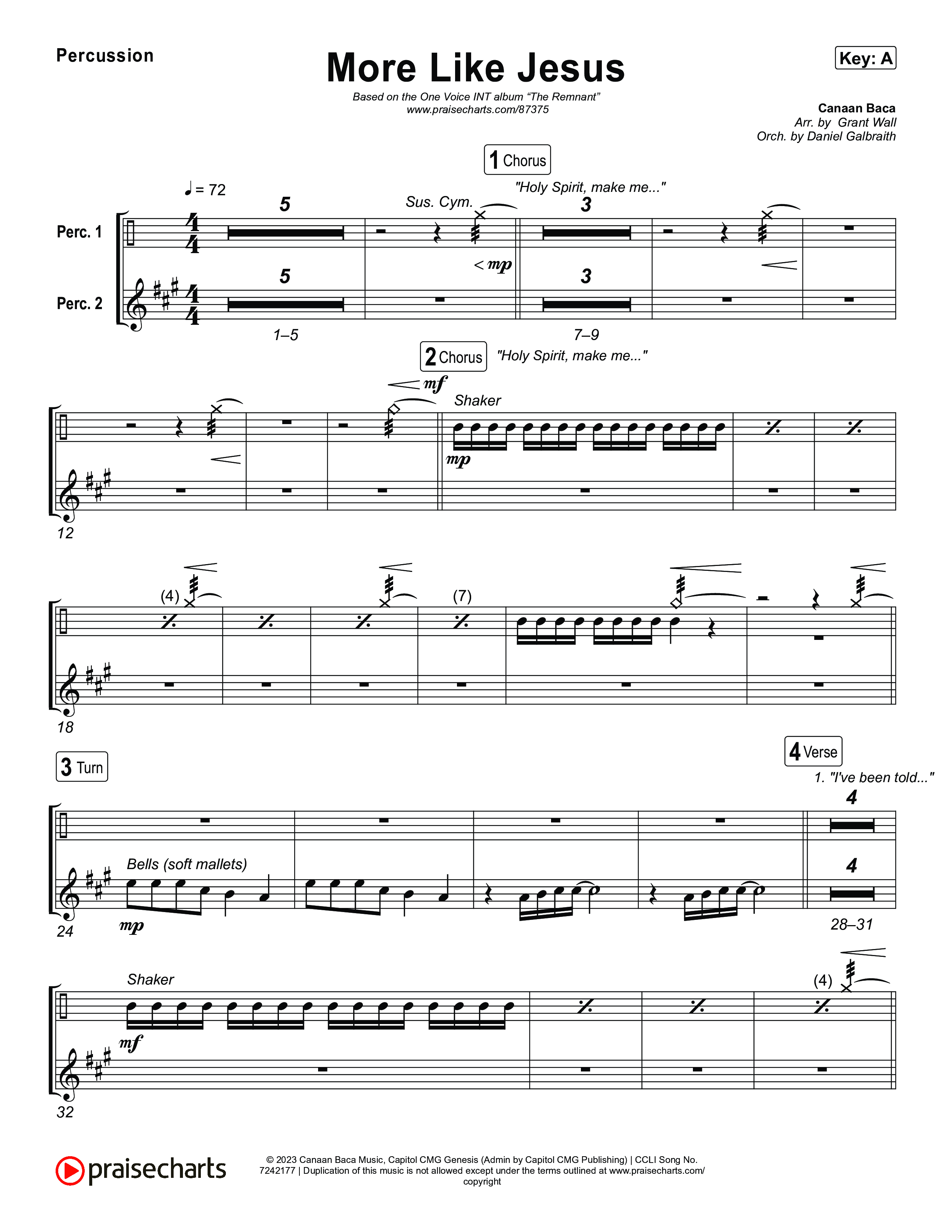 More Like Jesus Percussion (One Voice INT)