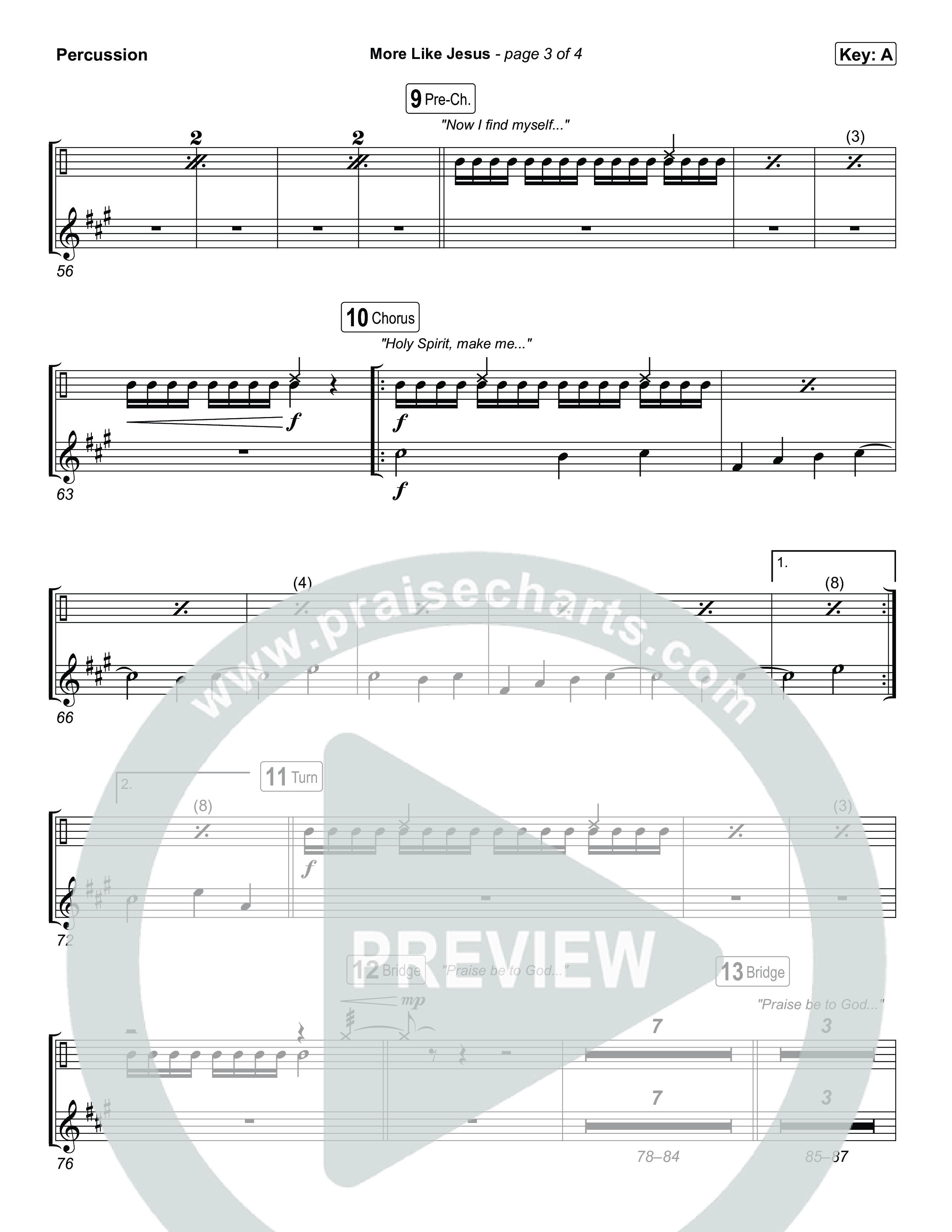 More Like Jesus Percussion (One Voice INT)