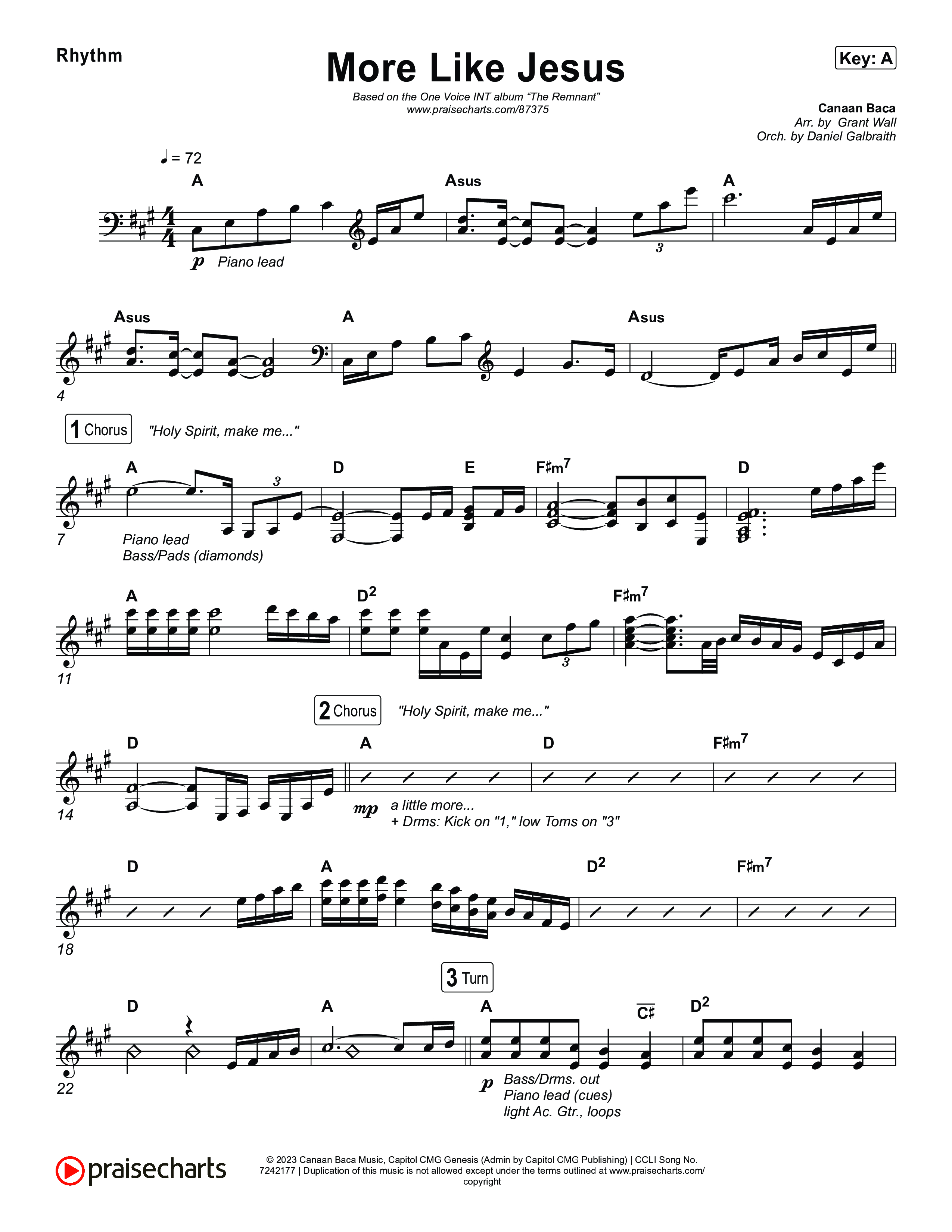 More Like Jesus Rhythm Chart (One Voice INT)