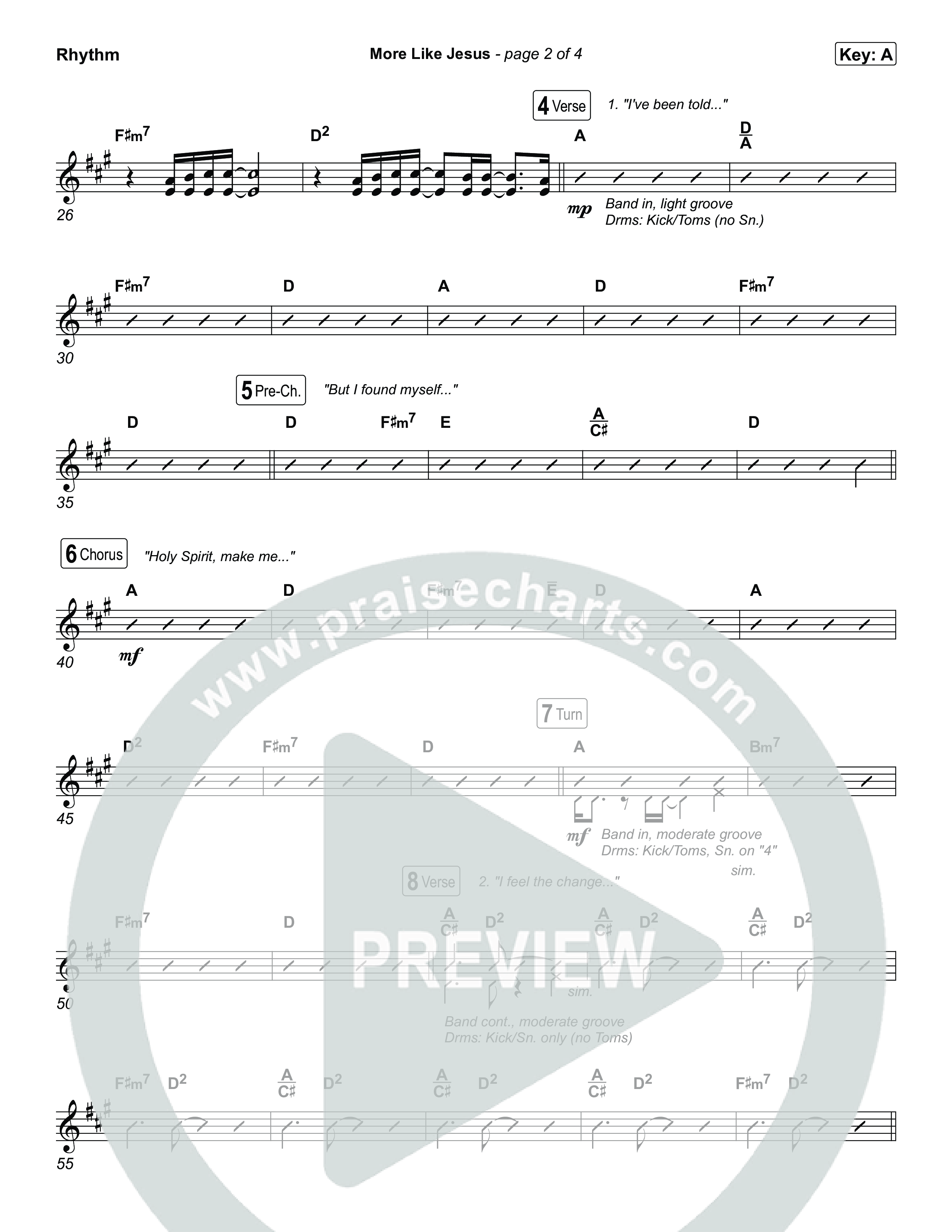 More Like Jesus Rhythm Chart (One Voice INT)