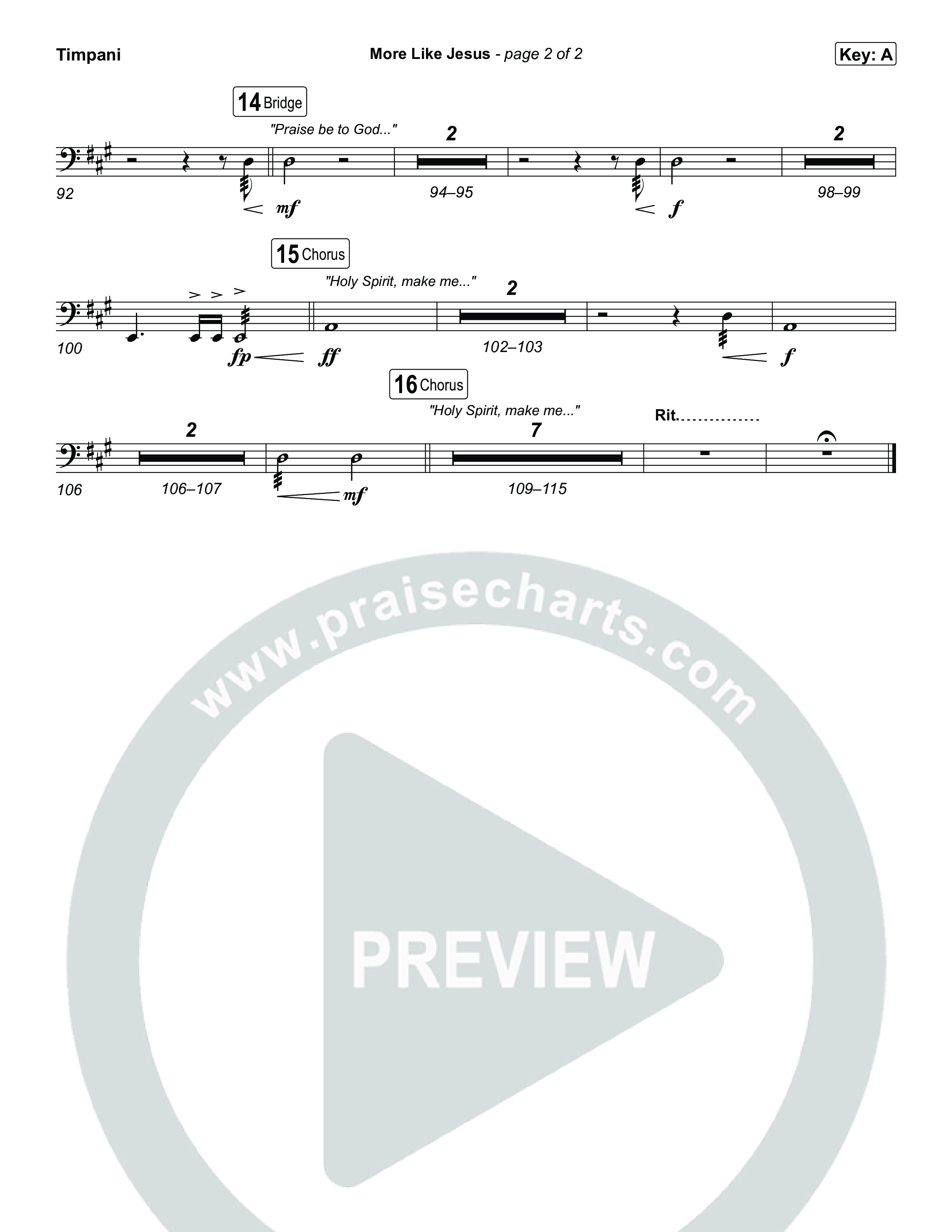 More Like Jesus Timpani (One Voice INT)