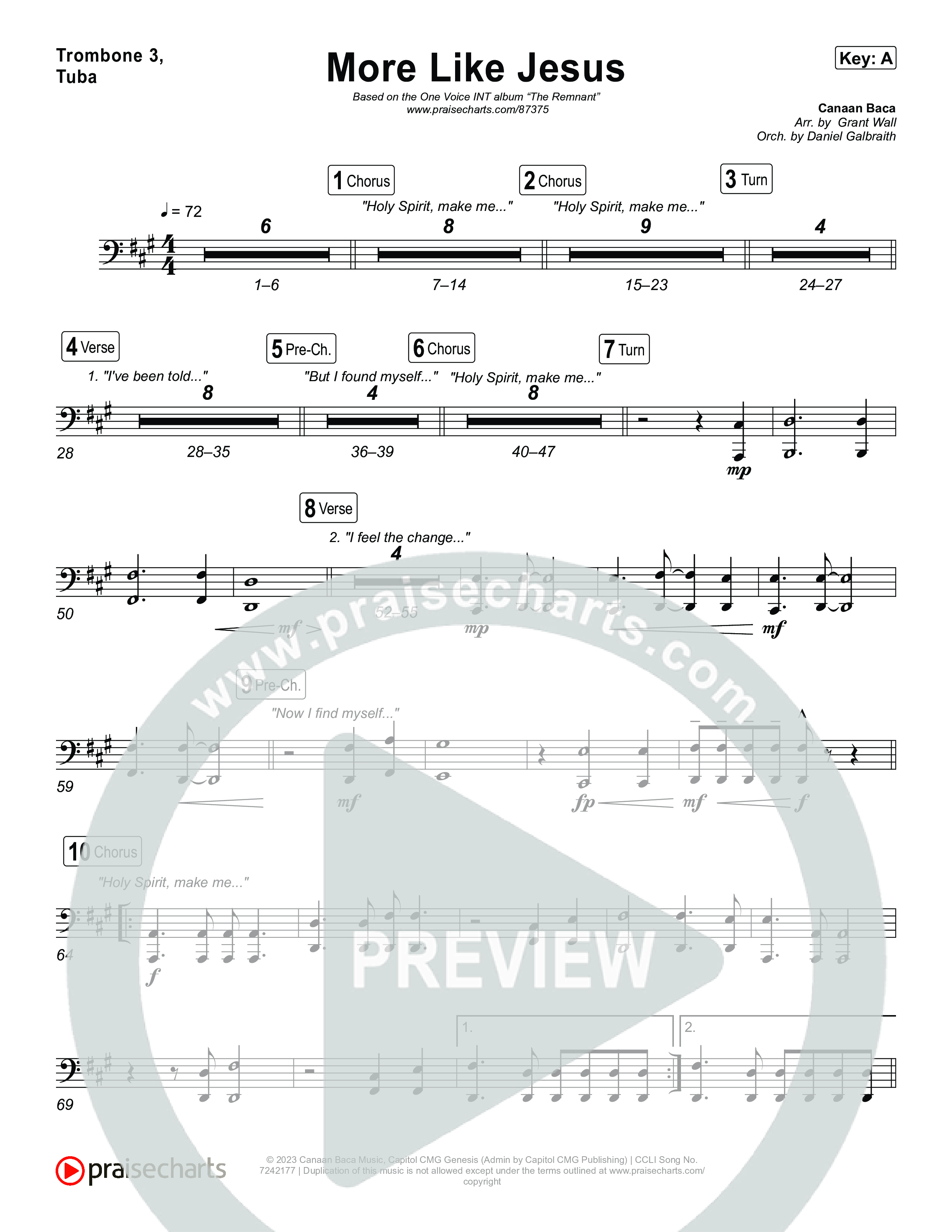 More Like Jesus Trombone 3/Tuba (One Voice INT)