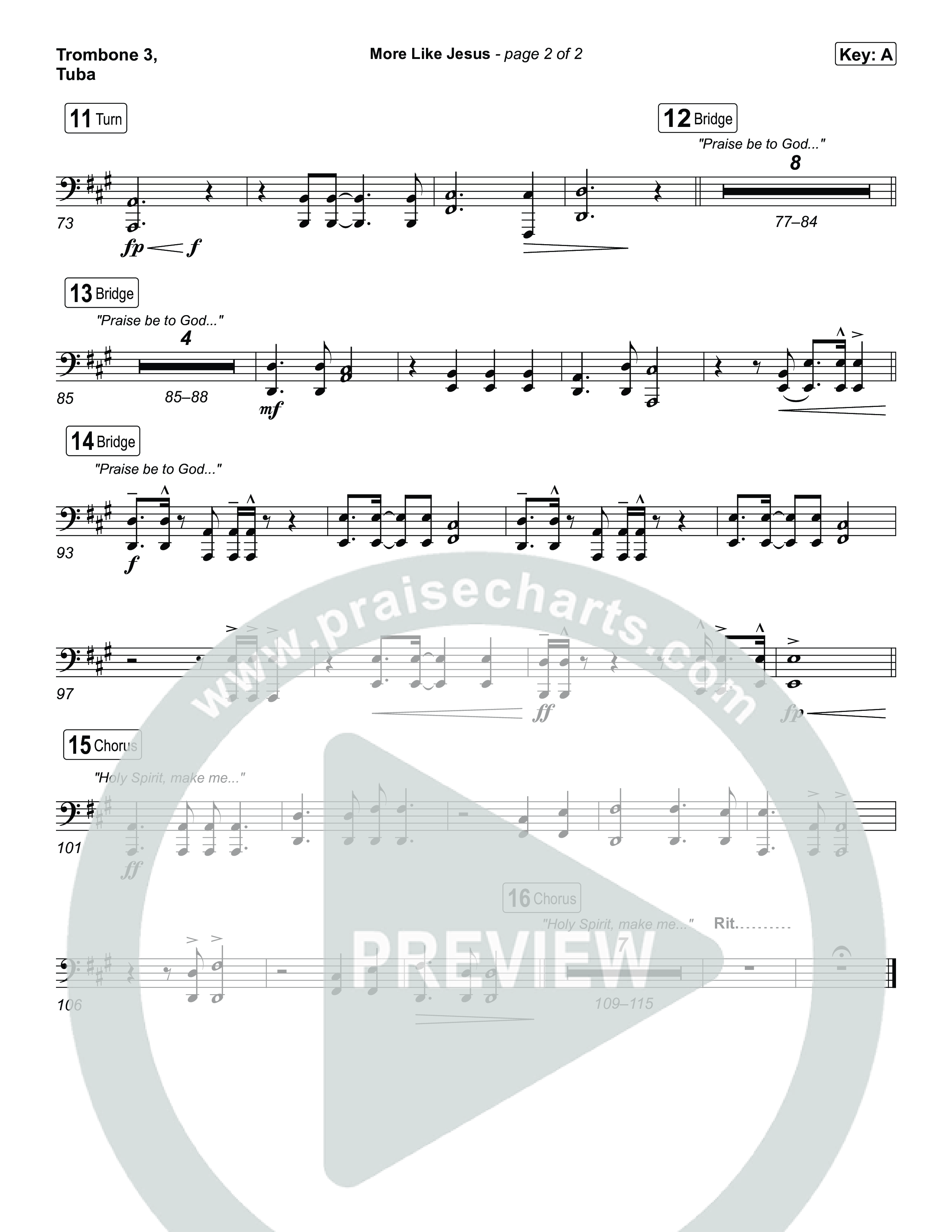 More Like Jesus Trombone 3/Tuba (One Voice INT)