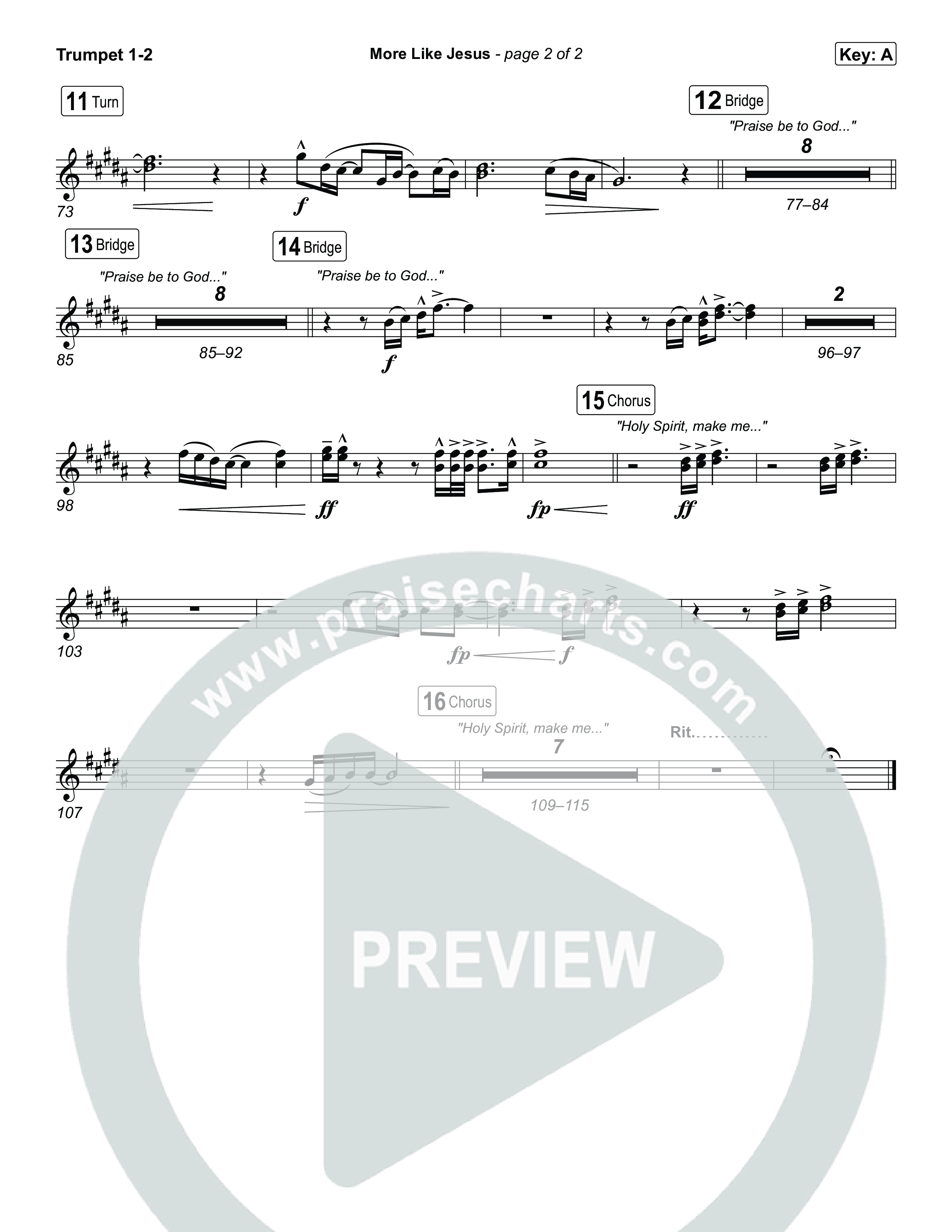 More Like Jesus Trumpet 1,2 (One Voice INT)