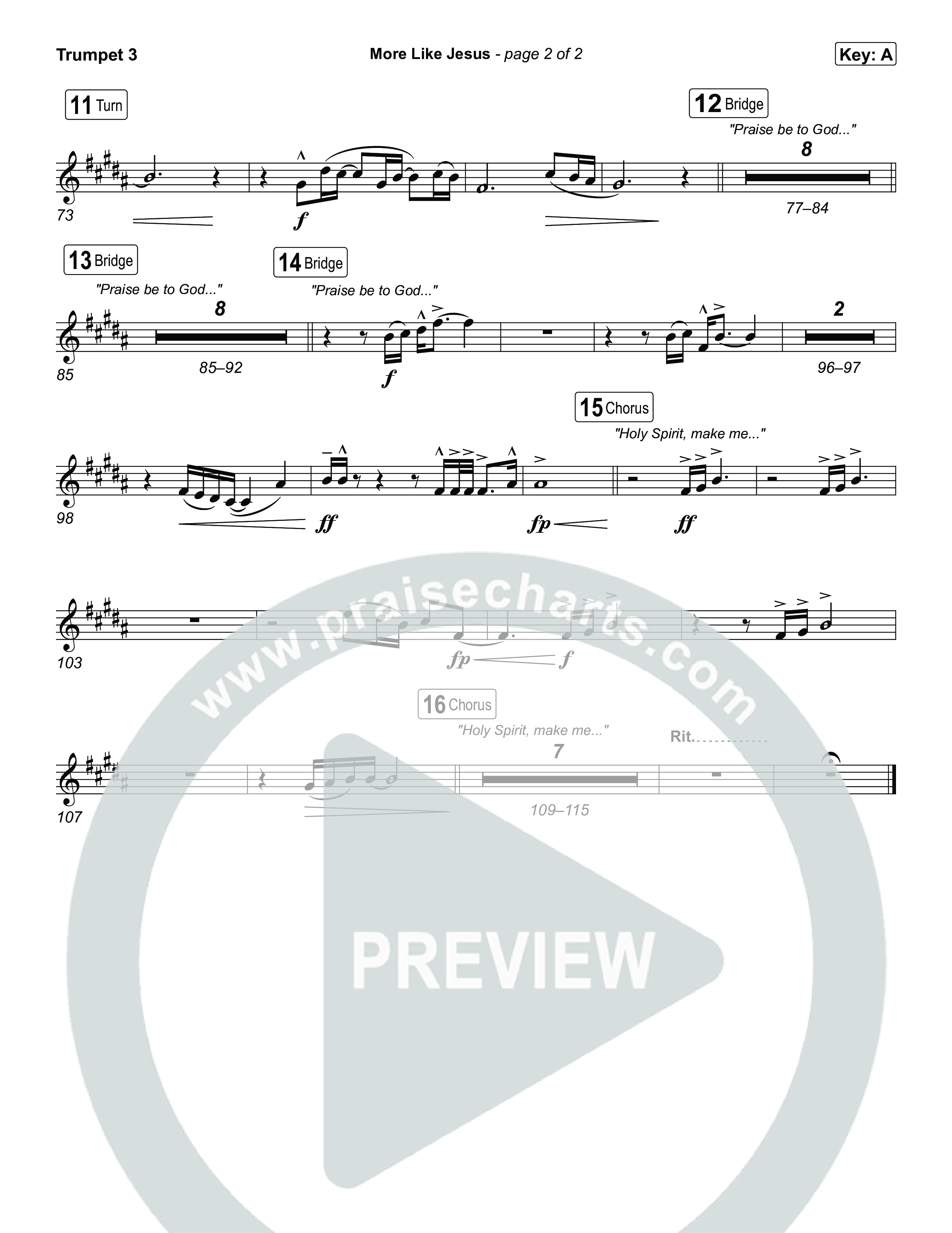 More Like Jesus Trumpet 3 (One Voice INT)