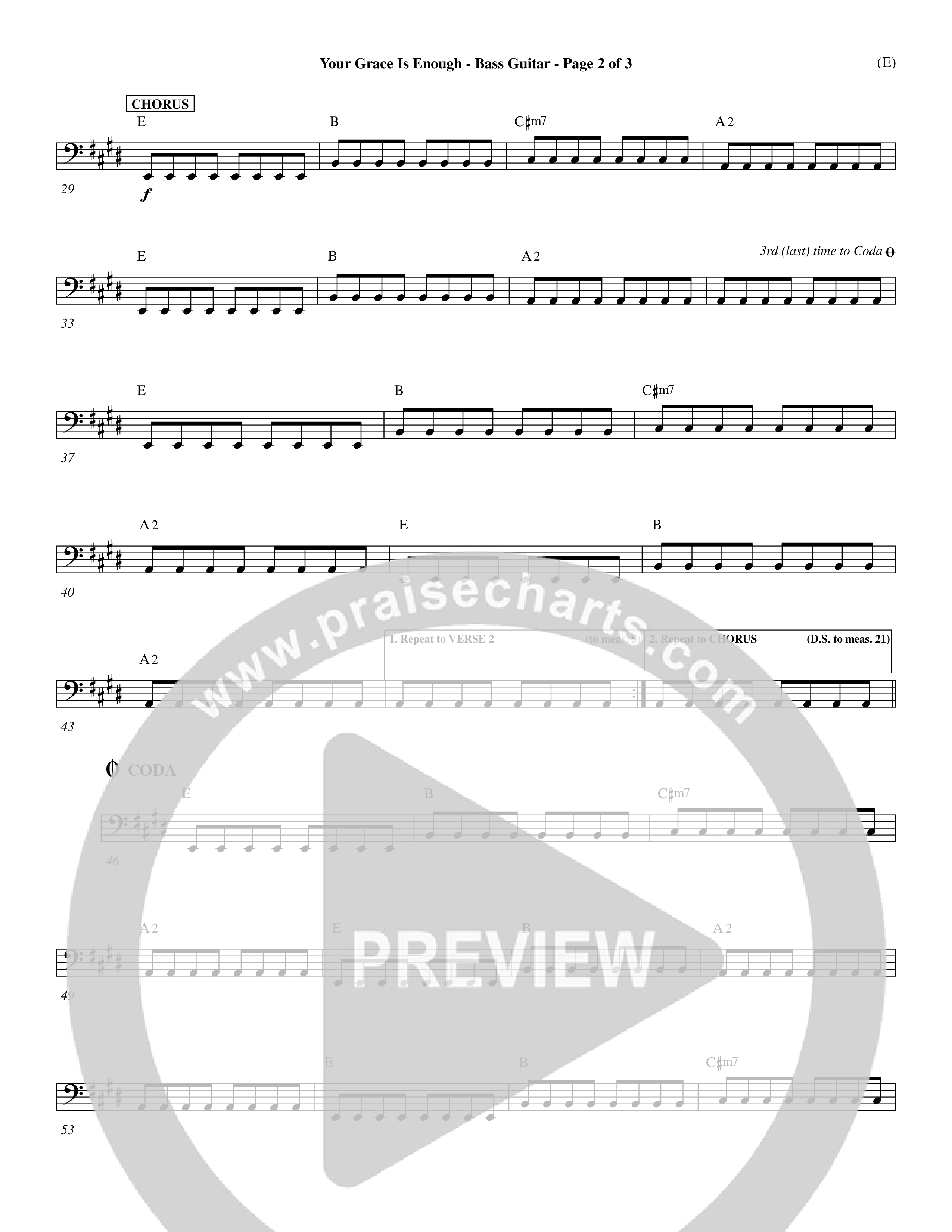 Your Grace Is Enough Bass Guitar (Word Music / Orch. Dave Williamson)