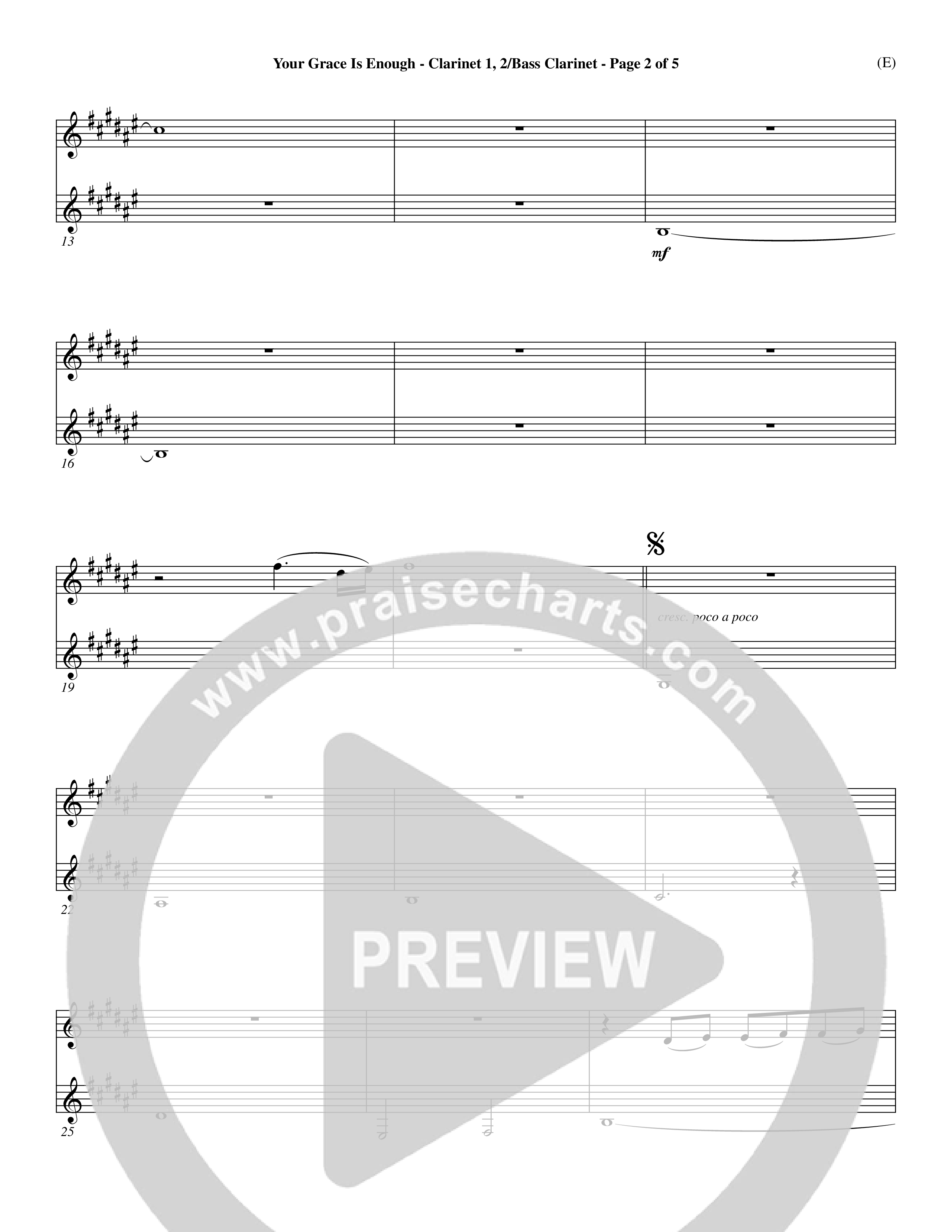 Your Grace Is Enough Clarinet (Word Music / Orch. Dave Williamson)