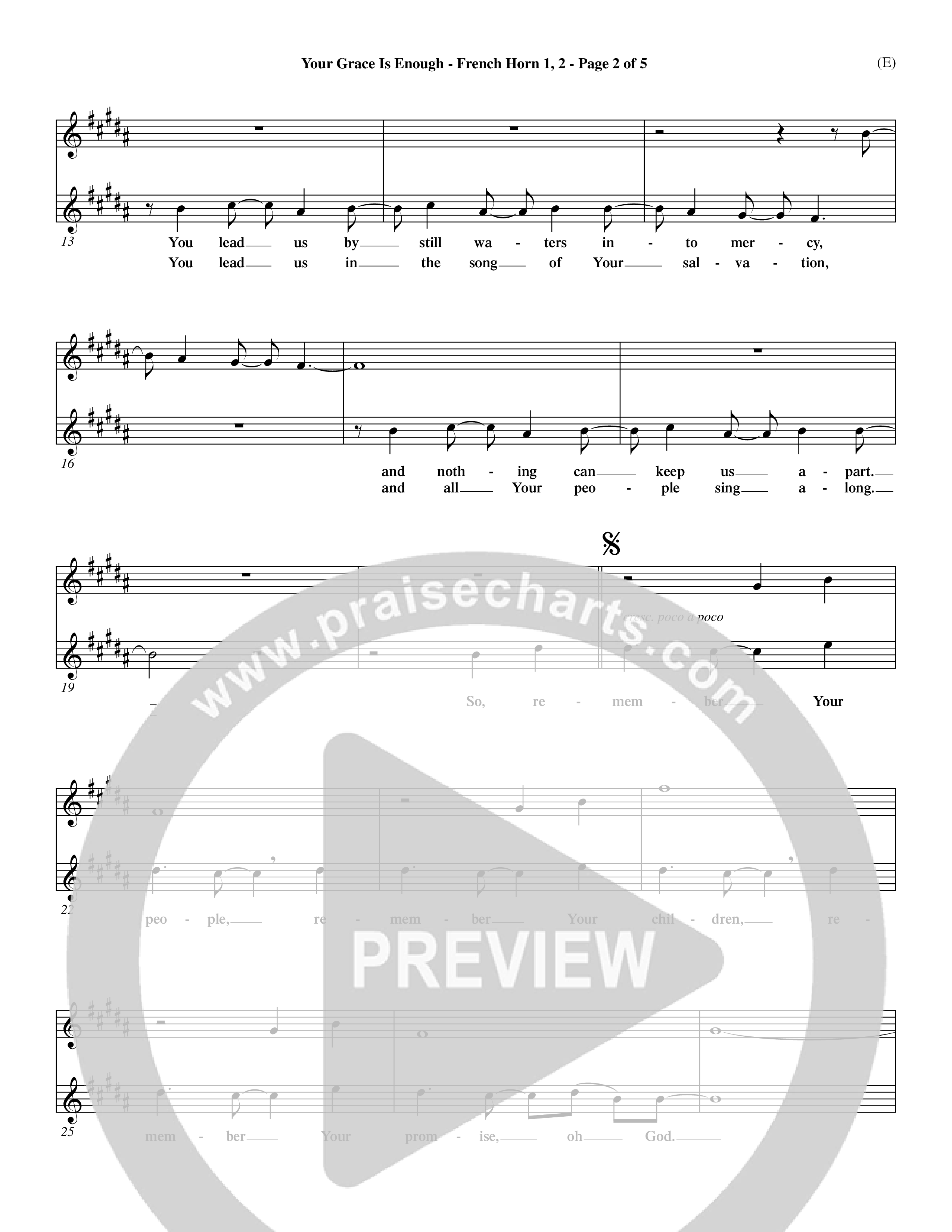 Your Grace Is Enough French Horn 1/2 (Word Music / Orch. Dave Williamson)