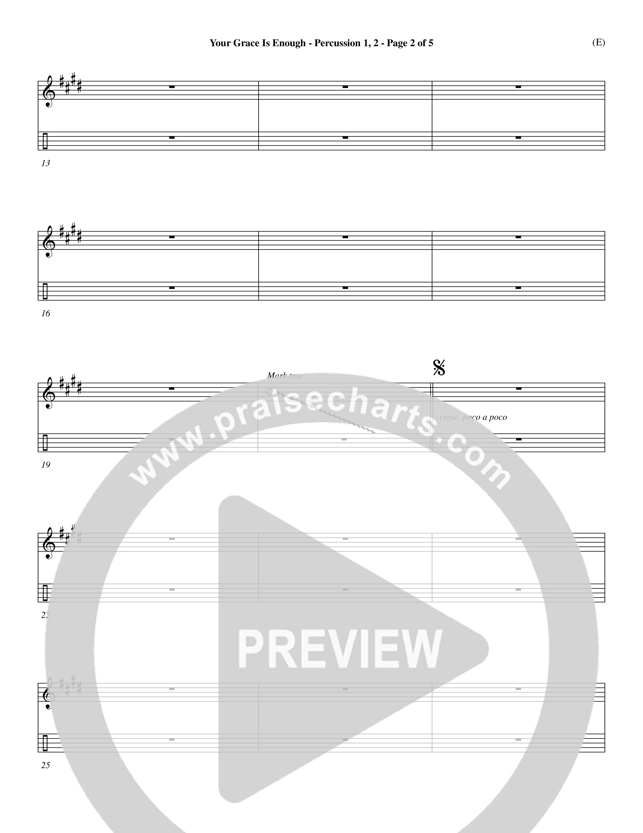 Your Grace Is Enough Percussion 1/2 (Word Music / Orch. Dave Williamson)