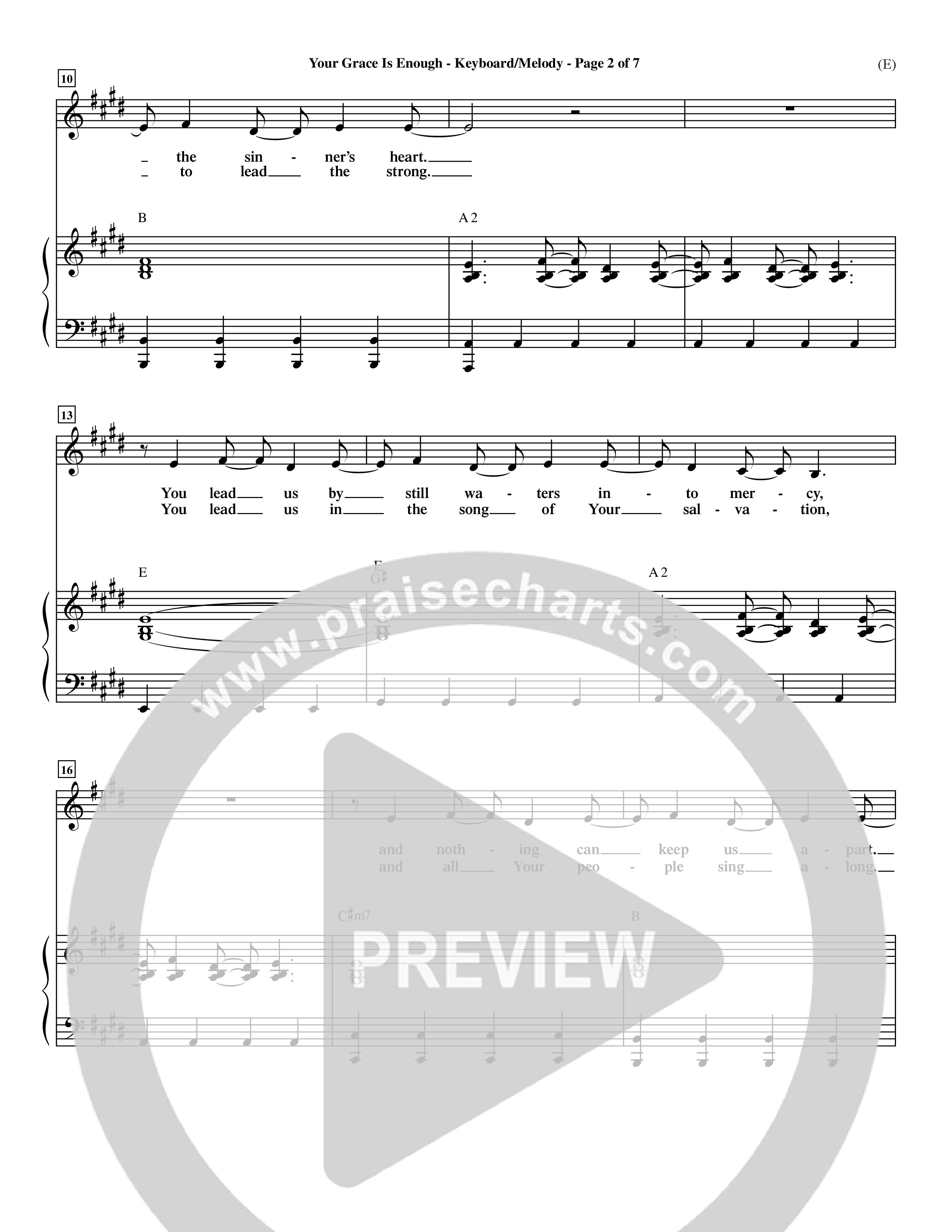 Your Grace Is Enough Piano/Vocal (Word Music / Orch. Dave Williamson)