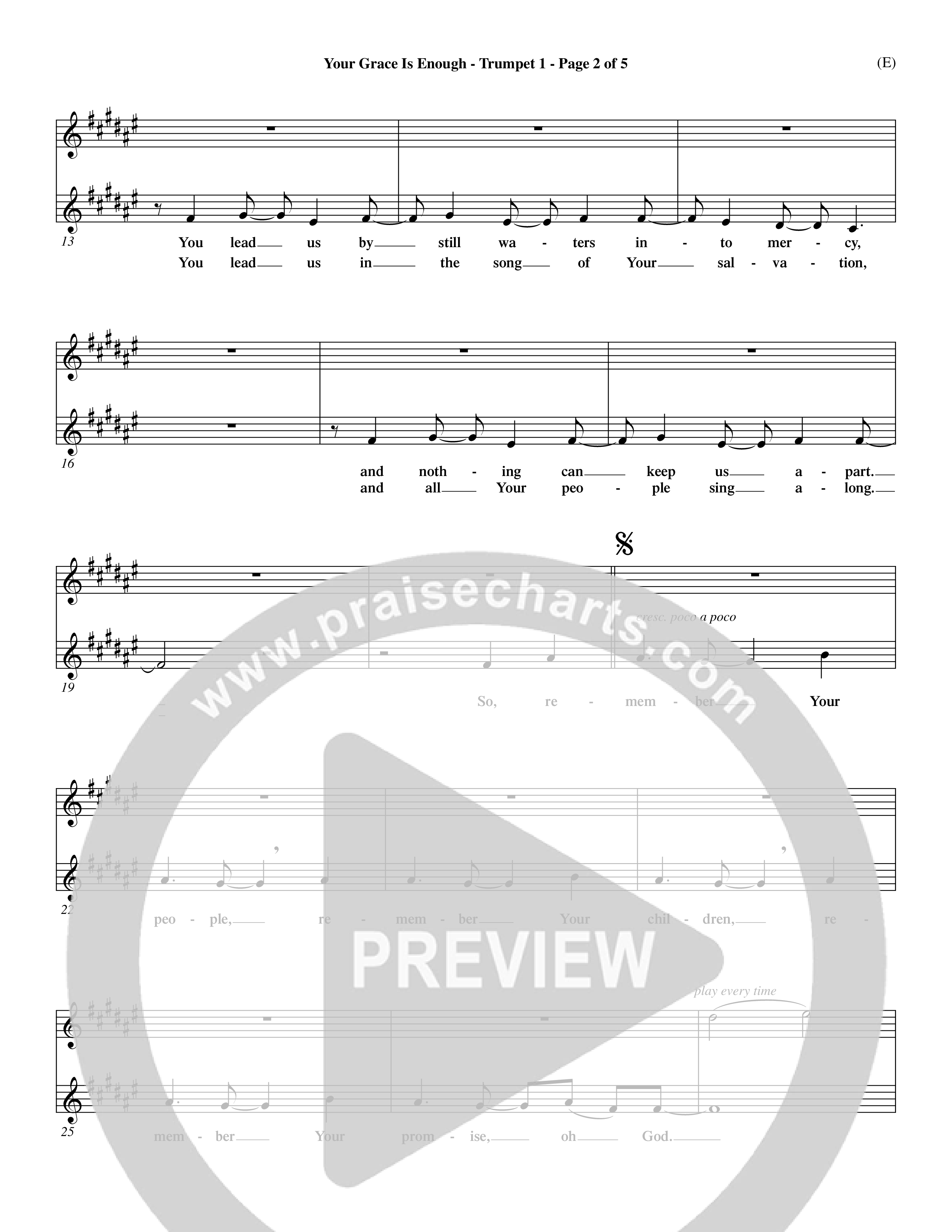 Your Grace Is Enough Trumpet 1 (Word Music / Orch. Dave Williamson)