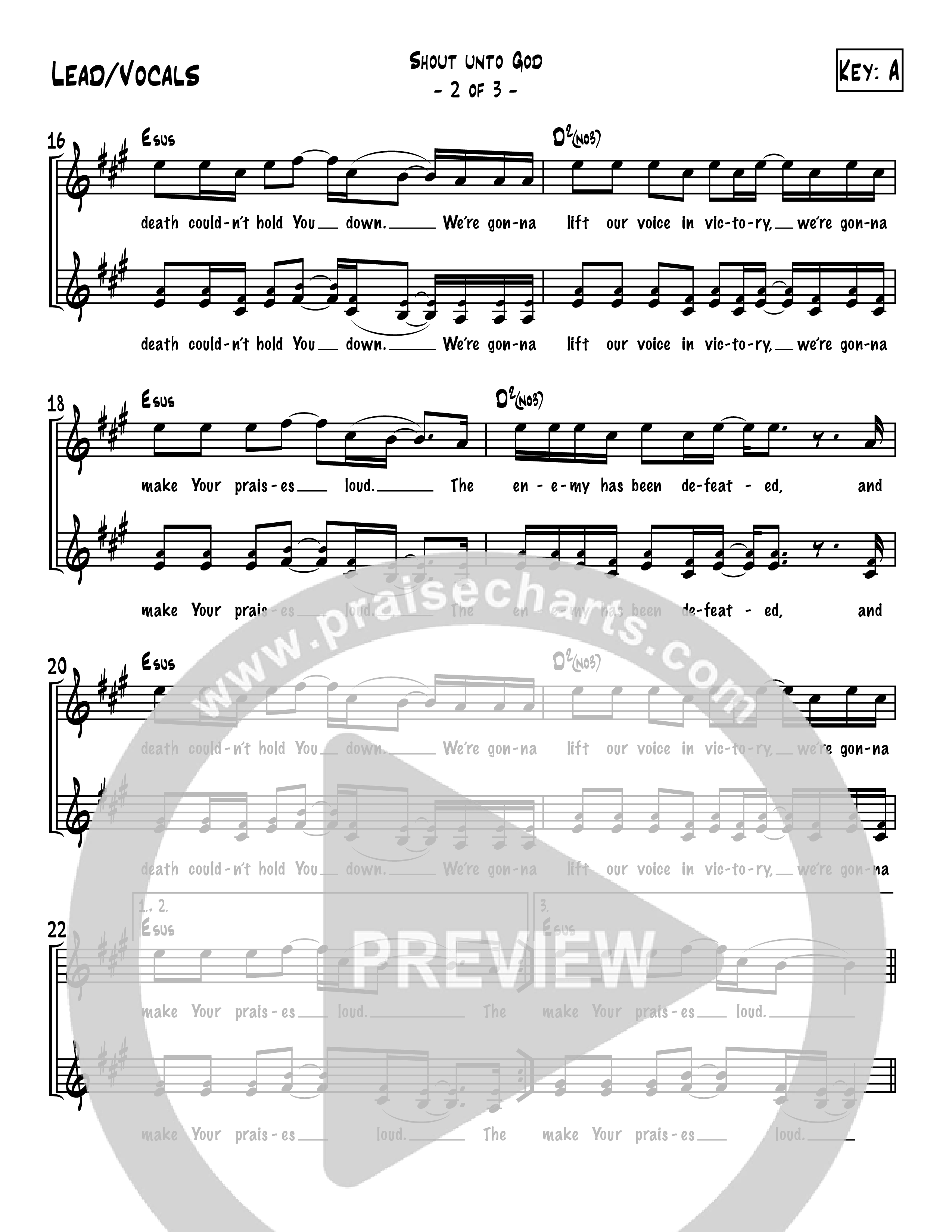 Shout Unto God (Choral Anthem SATB) Lead Sheet (SAT) (Word Music Choral / Orch. Michael W. Smith)