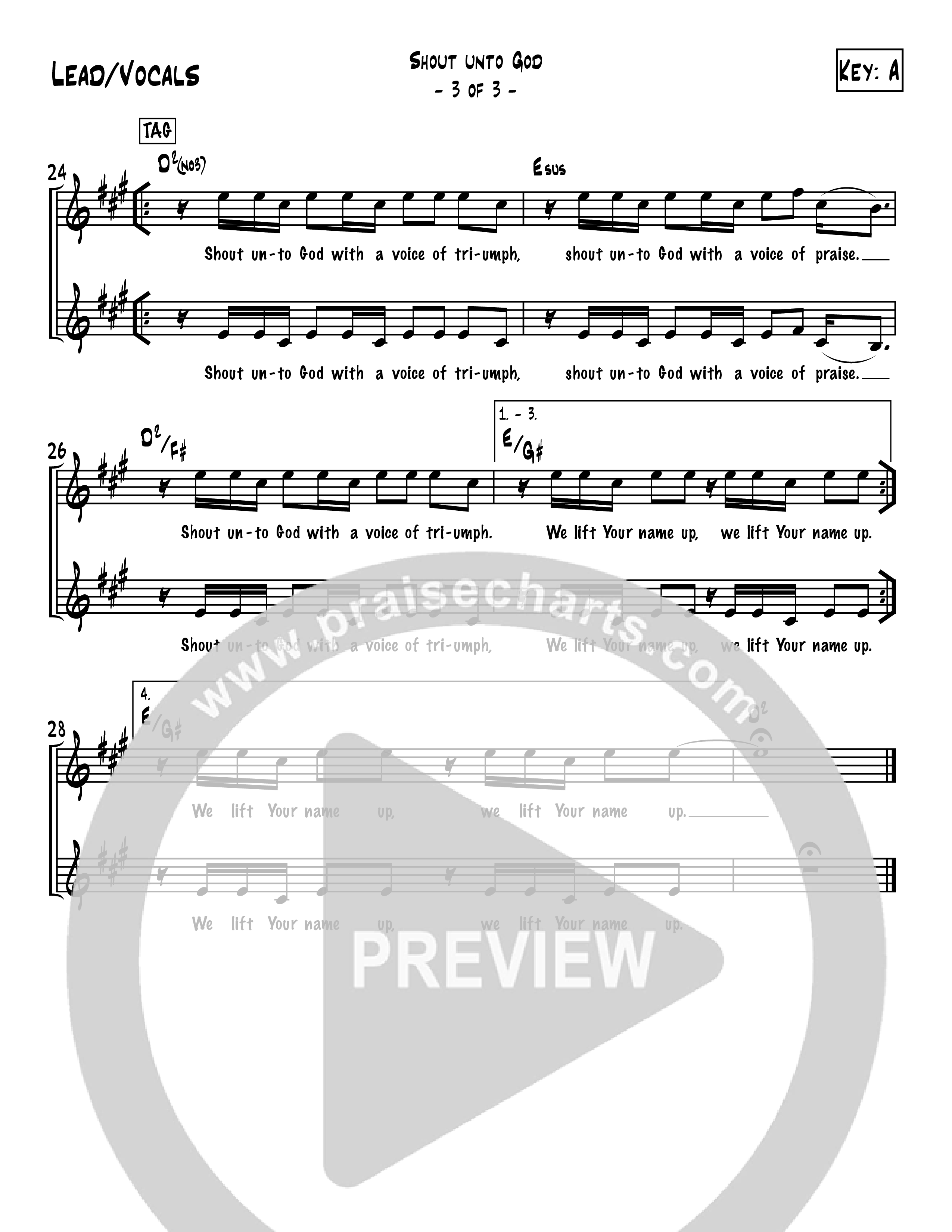 Shout Unto God (Choral Anthem SATB) Lead Sheet (SAT) (Word Music Choral / Orch. Michael W. Smith)