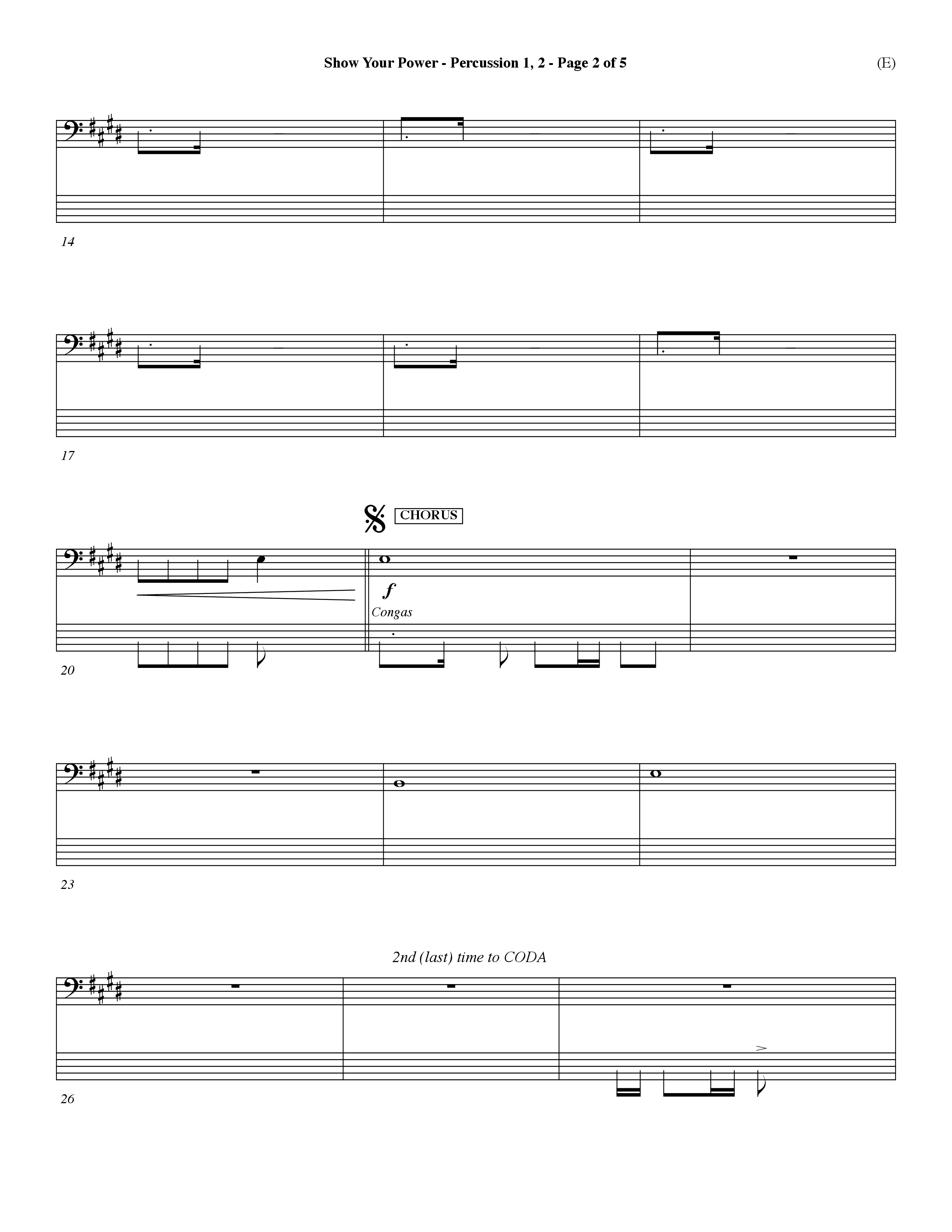 Show Your Power (Choral Anthem SATB) Percussion 1/2 (Word Music Choral / Orch. Dave Williamson)
