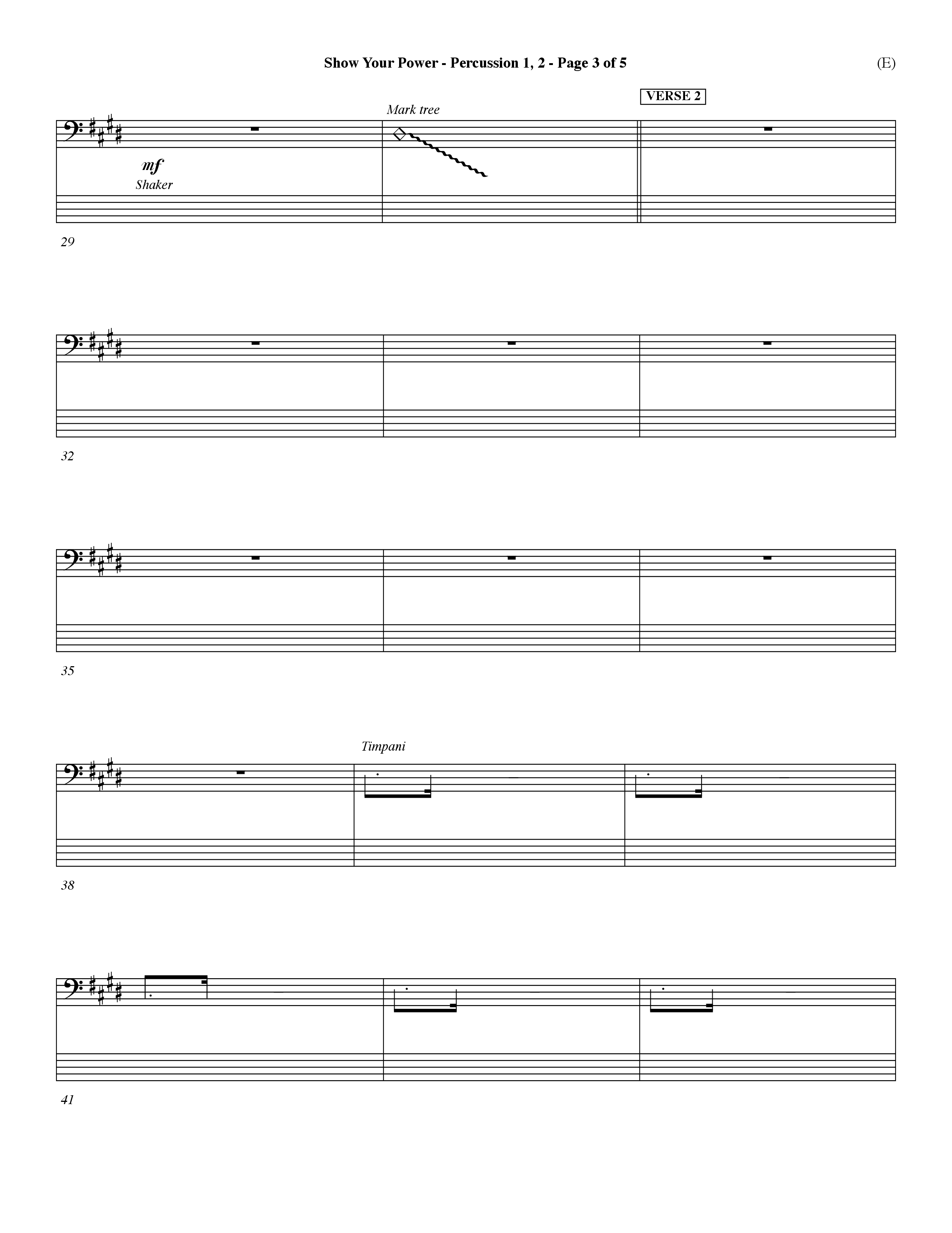 Show Your Power (Choral Anthem SATB) Percussion 1/2 (Word Music Choral / Orch. Dave Williamson)