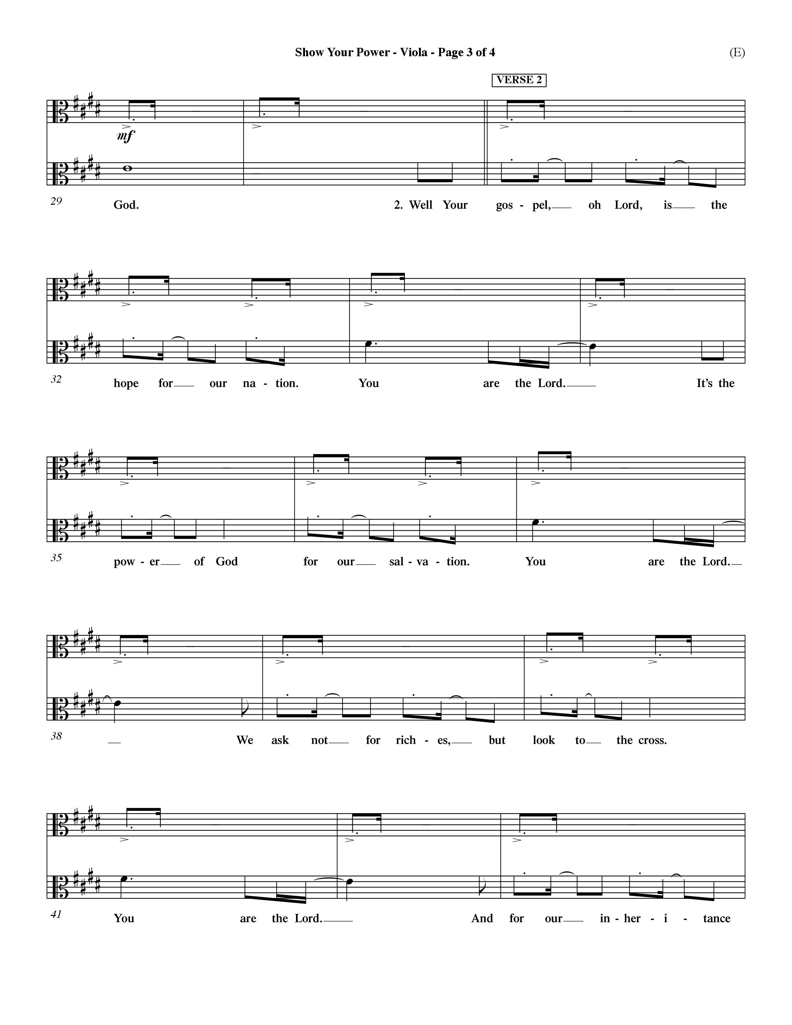 Show Your Power (Choral Anthem SATB) Viola (Word Music Choral / Orch. Dave Williamson)