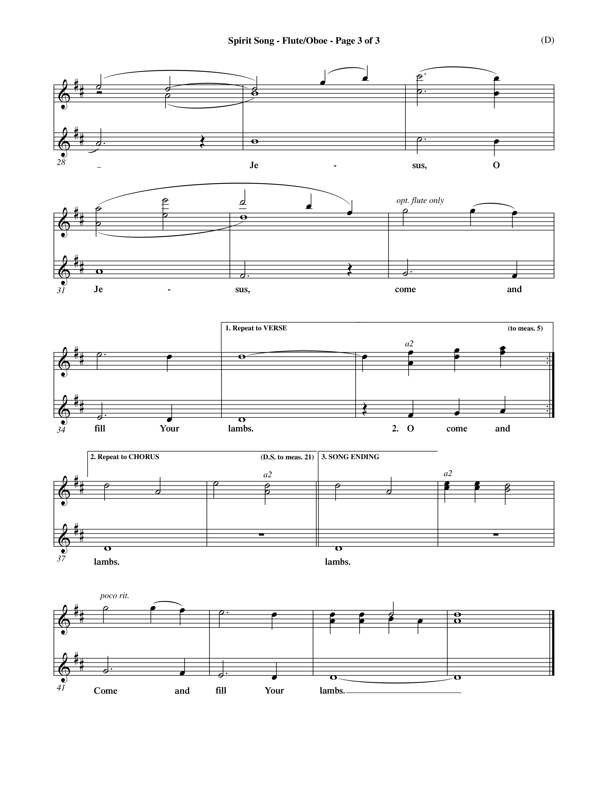 Spirit Song (Choral Anthem SATB) Flute/Oboe (Word Music Choral / Orch. David Winkler / Orch. Michael Lawrence / Orch. Andrew High)