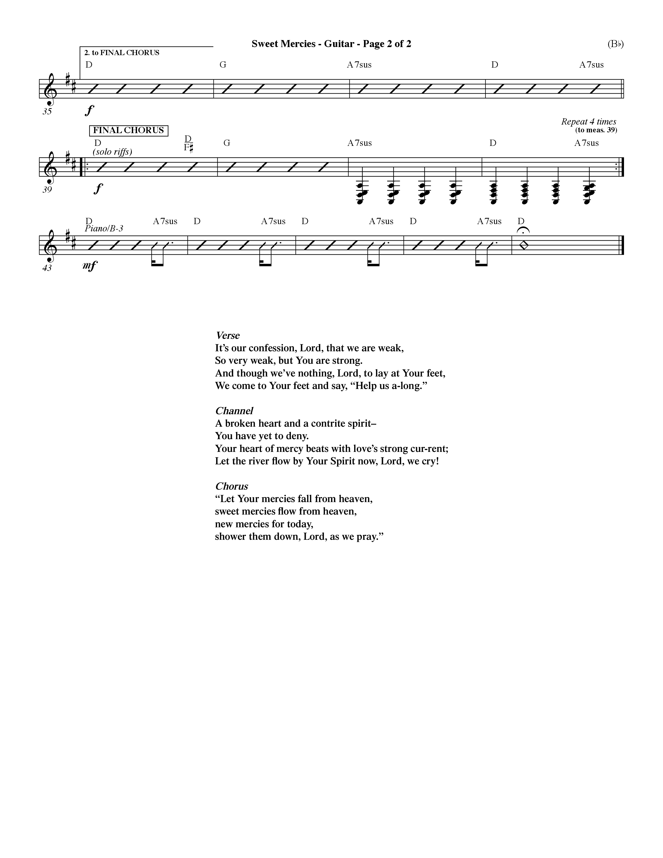 Sweet Mercies (Choral Anthem SATB) Acoustic Guitar (Word Music Choral / Orch. Dave Williamson)
