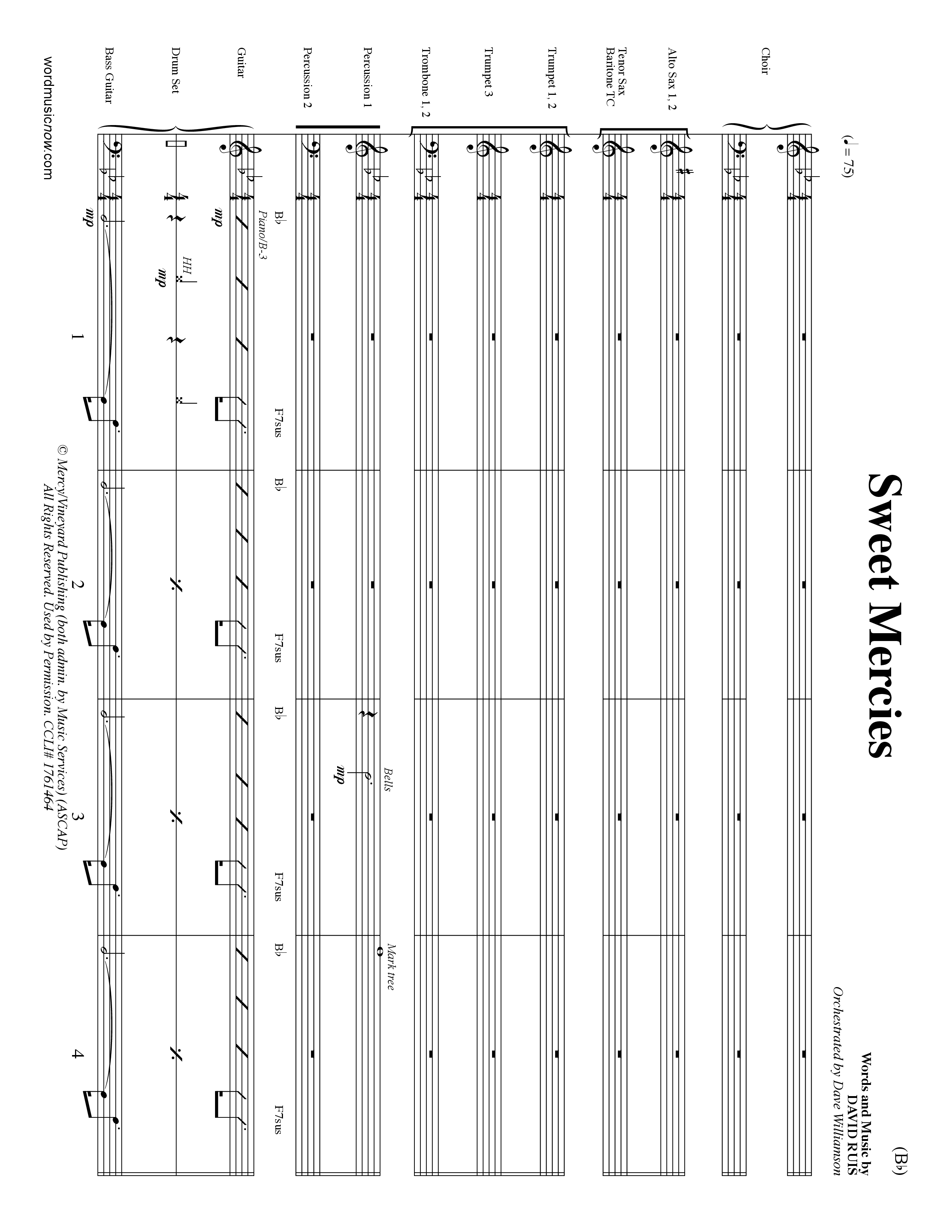 Sweet Mercies (Choral Anthem SATB) Conductor's Score (Word Music Choral / Orch. Dave Williamson)